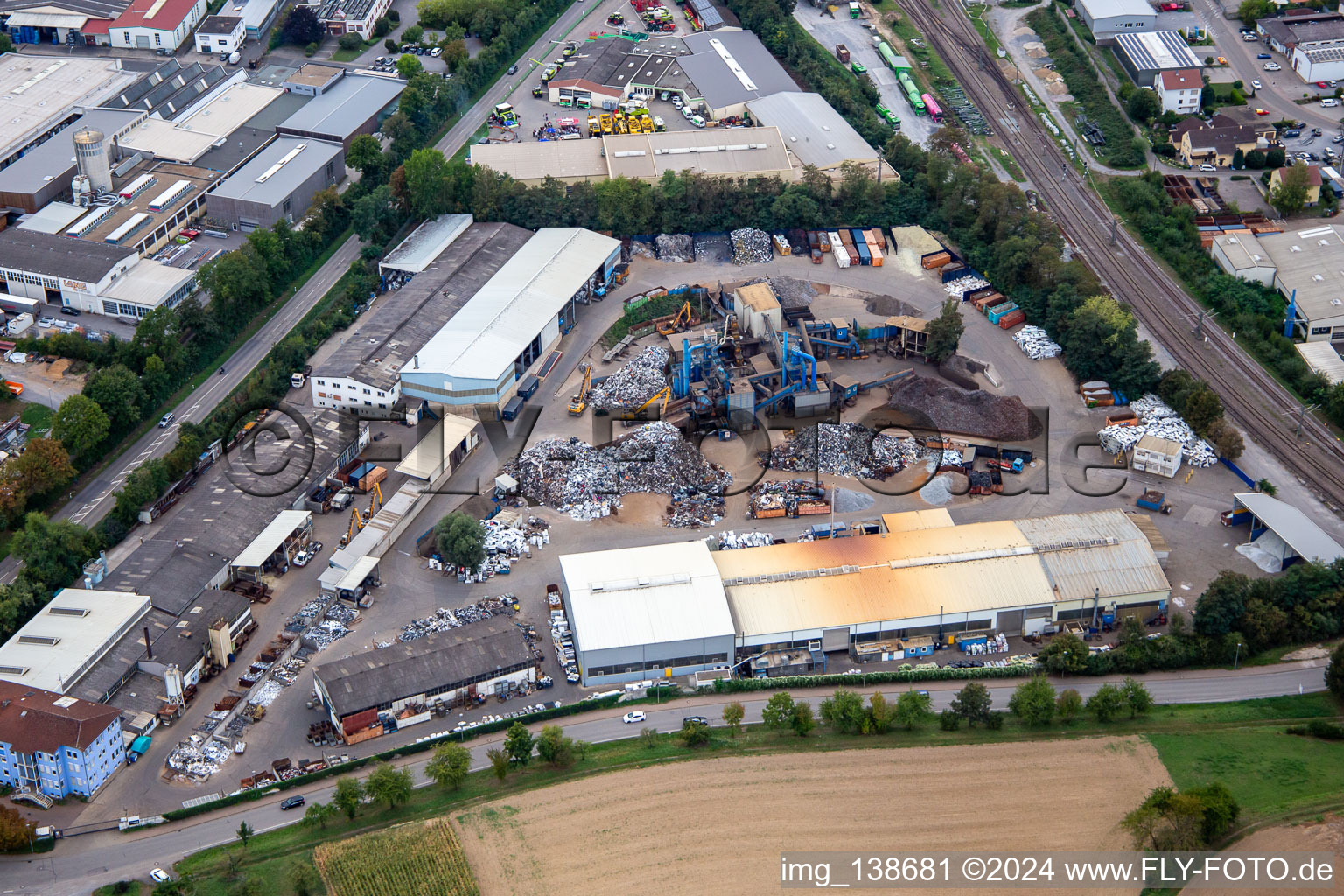 Vue aérienne de Siège social d'ALBA Electronics Recycling GmbH à Eppingen dans le département Bade-Wurtemberg, Allemagne