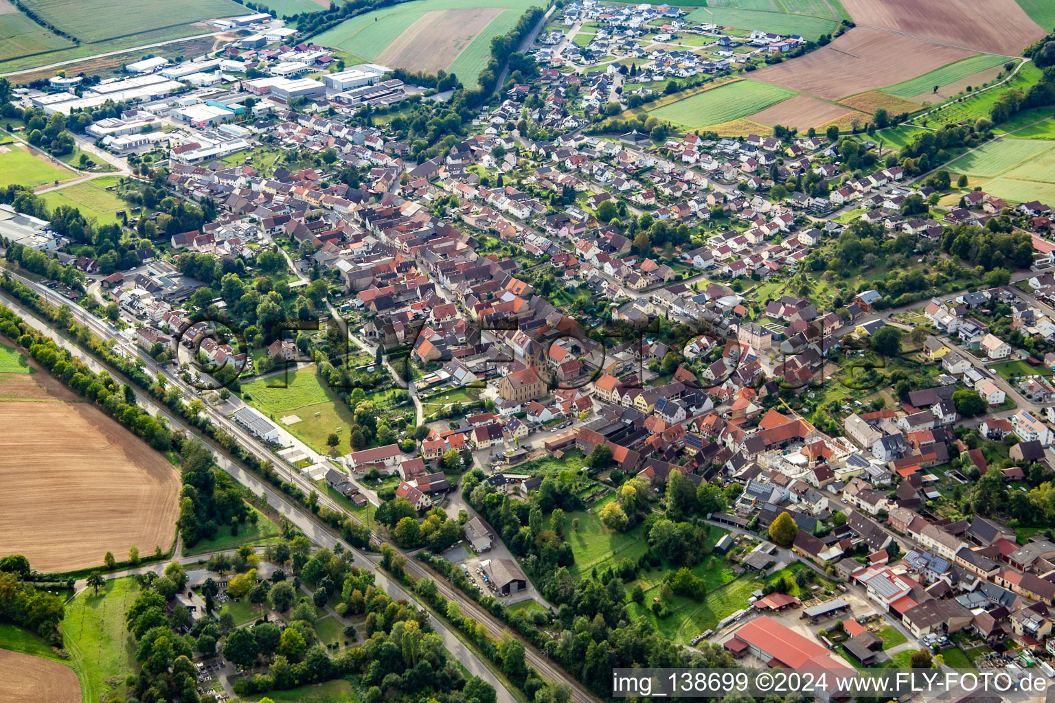 Vue aérienne de Zaisenhausen dans le département Bade-Wurtemberg, Allemagne