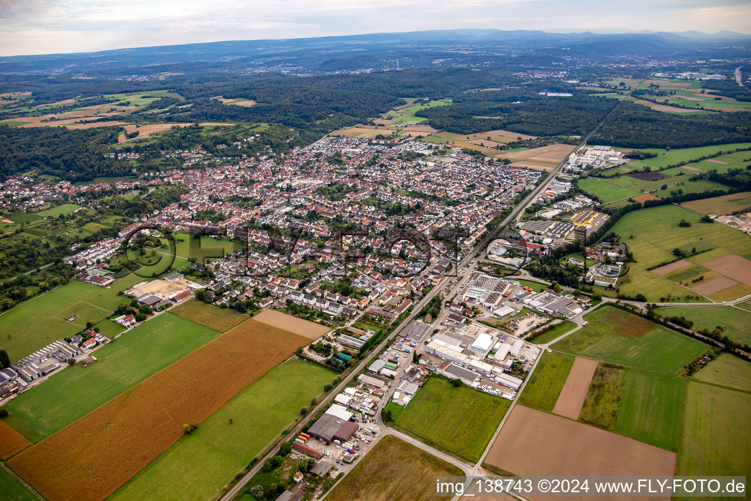 Vue aérienne de Weingarten dans le département Bade-Wurtemberg, Allemagne