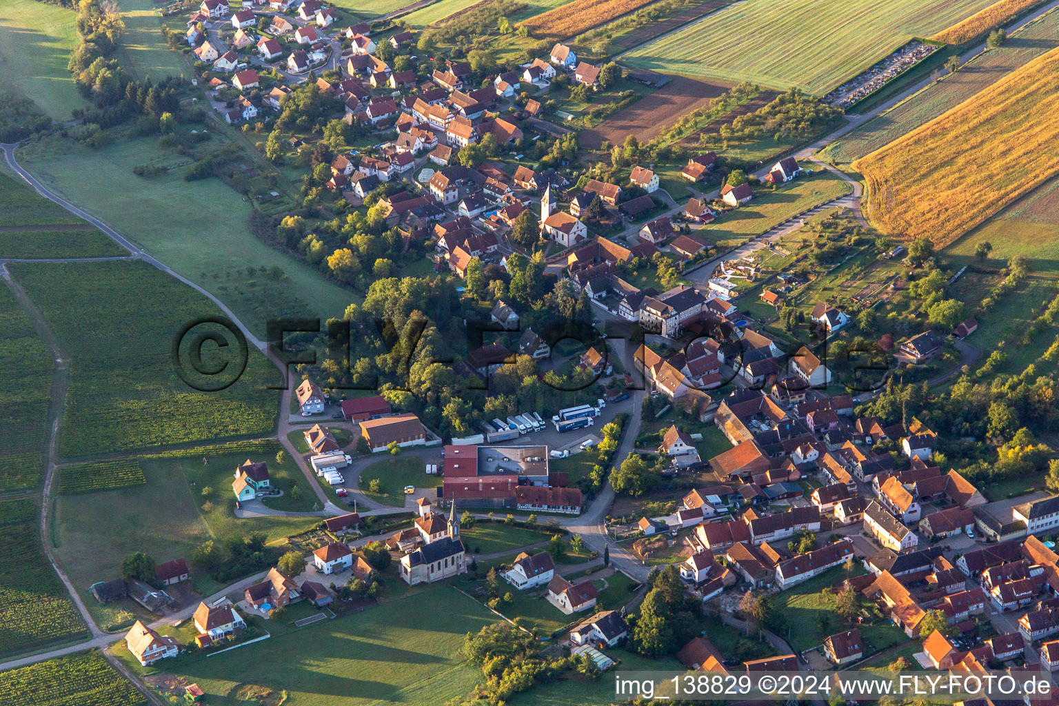 Cleebourg dans le département Bas Rhin, France depuis l'avion