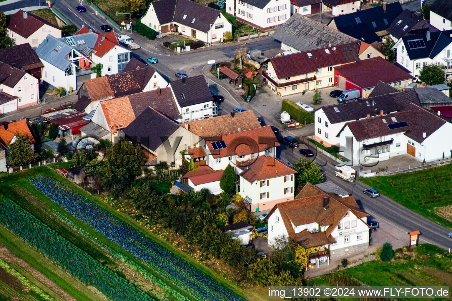 Vue aérienne de Gaukel à le quartier Urloffen in Appenweier dans le département Bade-Wurtemberg, Allemagne