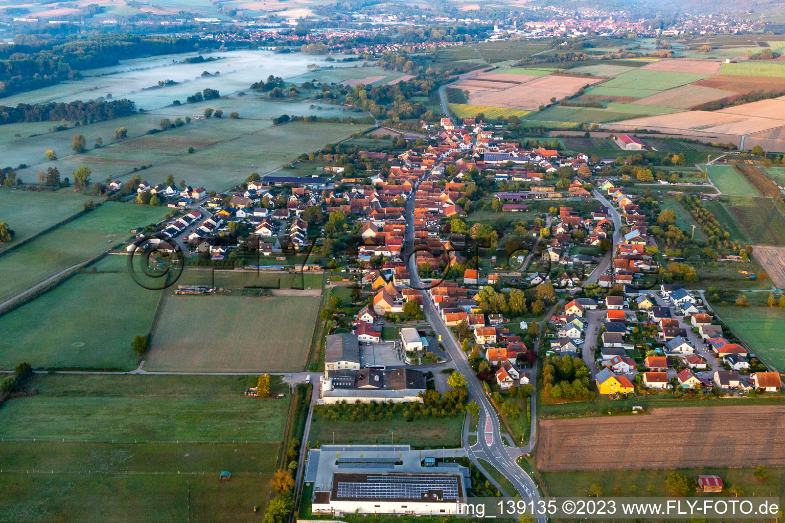 Vue aérienne de De l'ouest à Kapsweyer dans le département Rhénanie-Palatinat, Allemagne