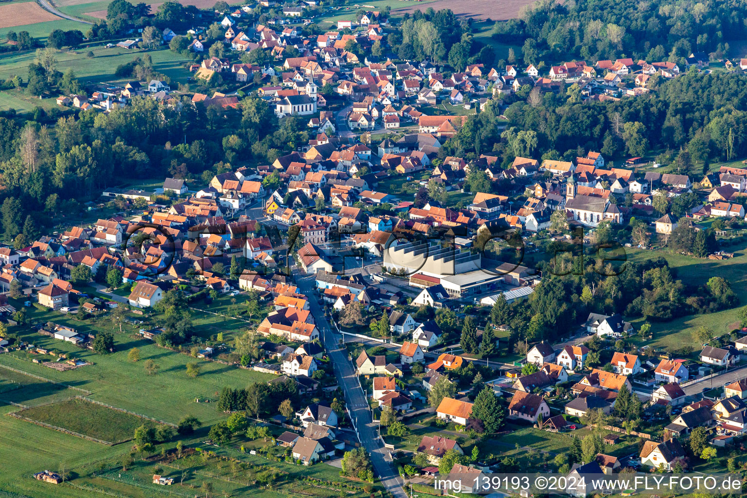 Vue aérienne de Métallerie Willem à Gumbrechtshoffen dans le département Bas Rhin, France