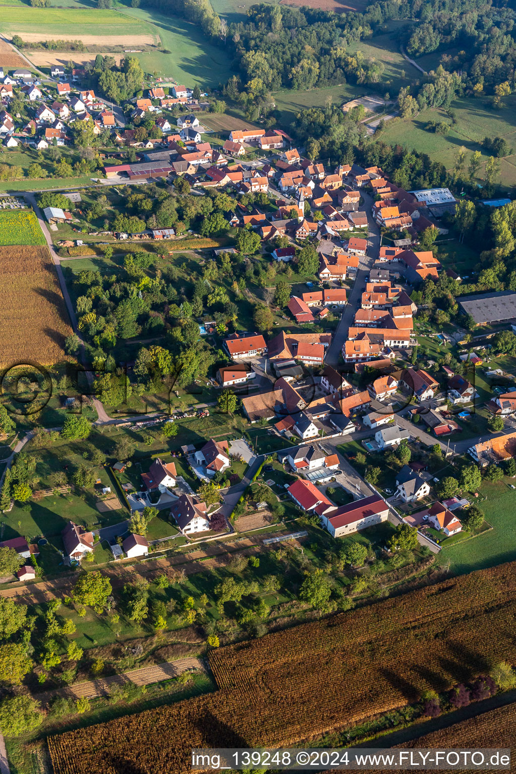 Vue aérienne de Du sud-ouest à Ingolsheim dans le département Bas Rhin, France