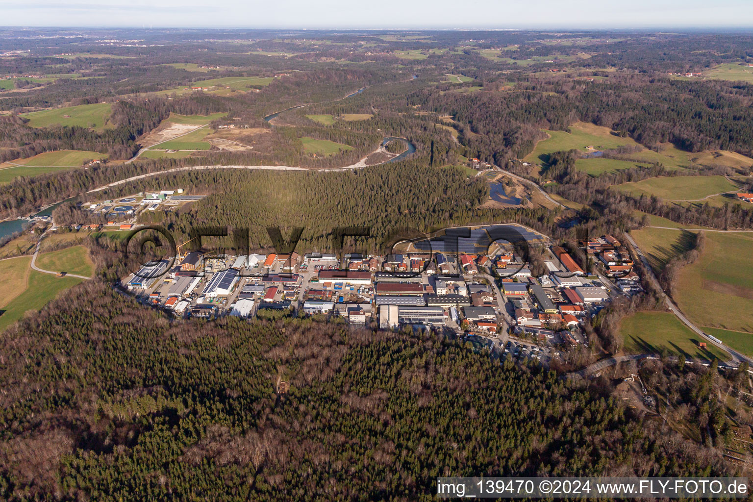 Vue aérienne de Zone industrielle FARCHET à Bad Tölz dans le département Bavière, Allemagne