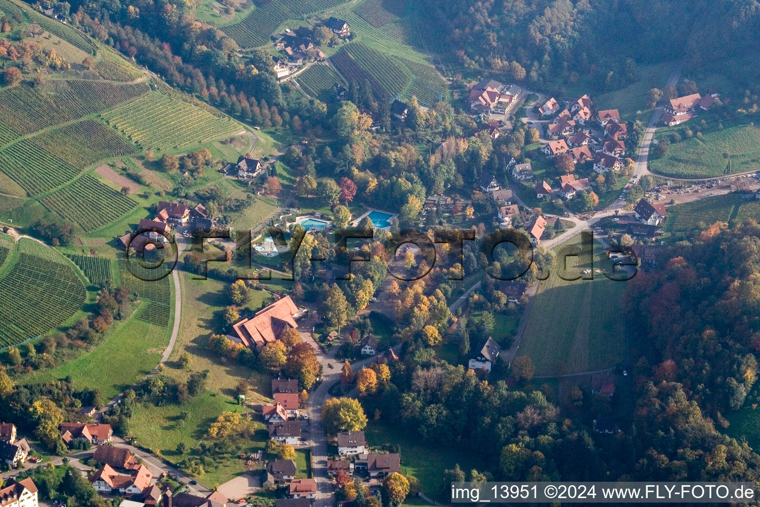 Büchelbach dans le département Bade-Wurtemberg, Allemagne depuis l'avion