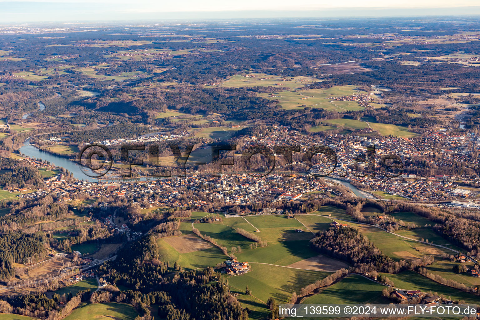 Vue aérienne de Bad Tölz dans le département Bavière, Allemagne