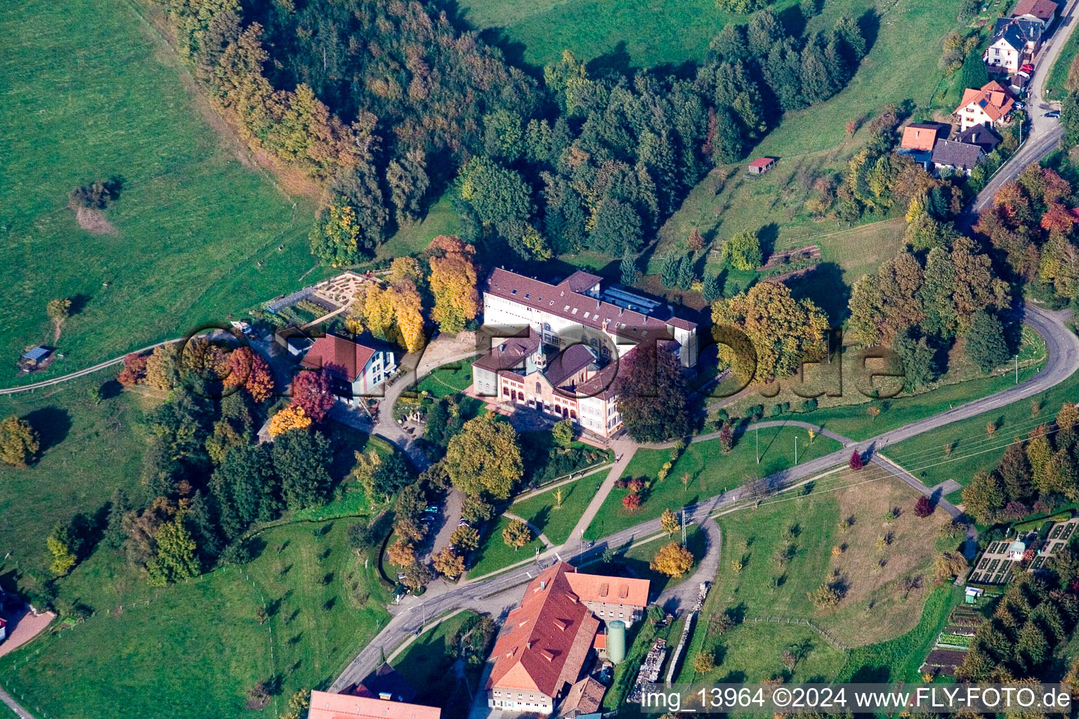 Vue aérienne de Mots à Bühlertal dans le département Bade-Wurtemberg, Allemagne