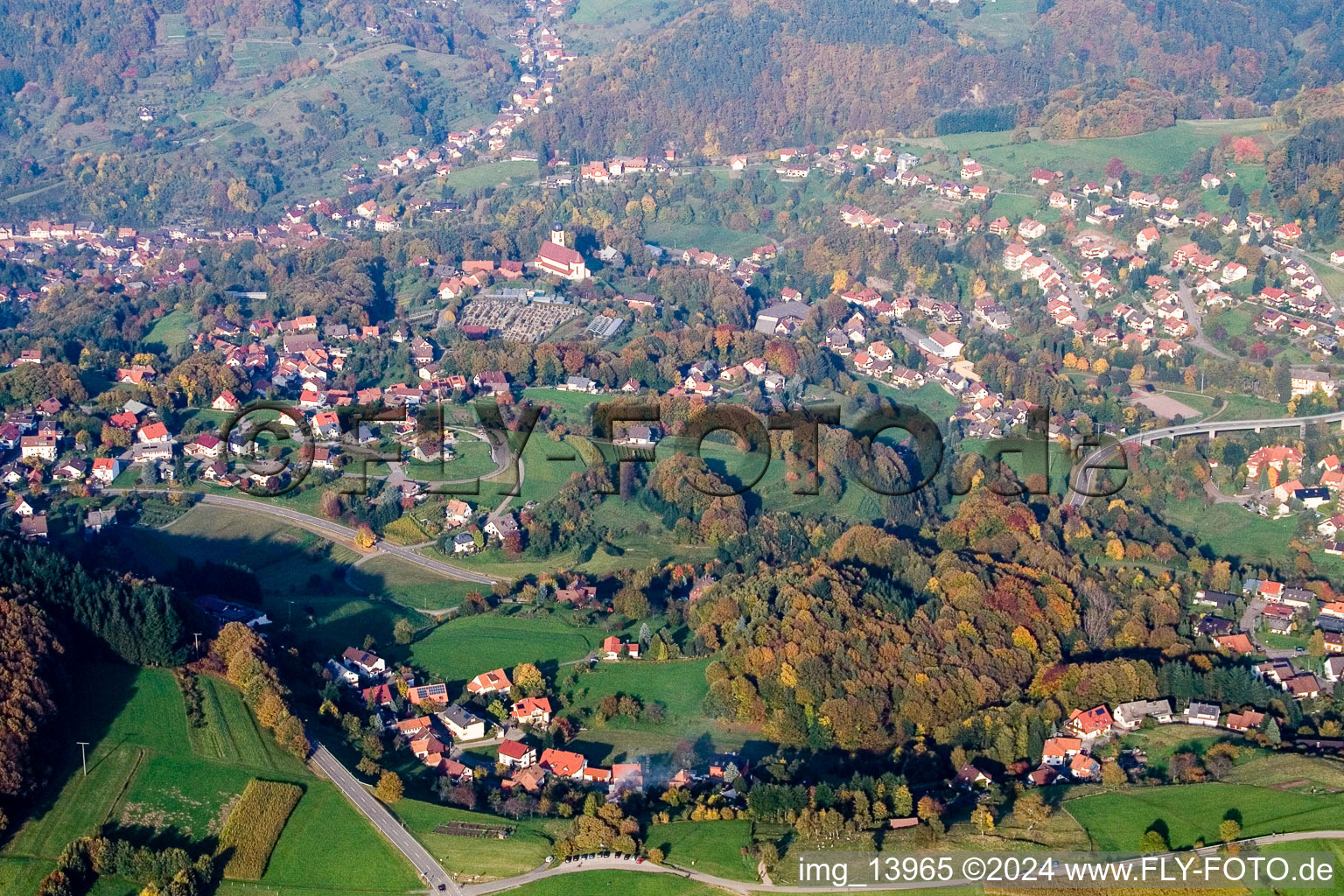 Vue aérienne de Schwarzwasen dans le département Bade-Wurtemberg, Allemagne