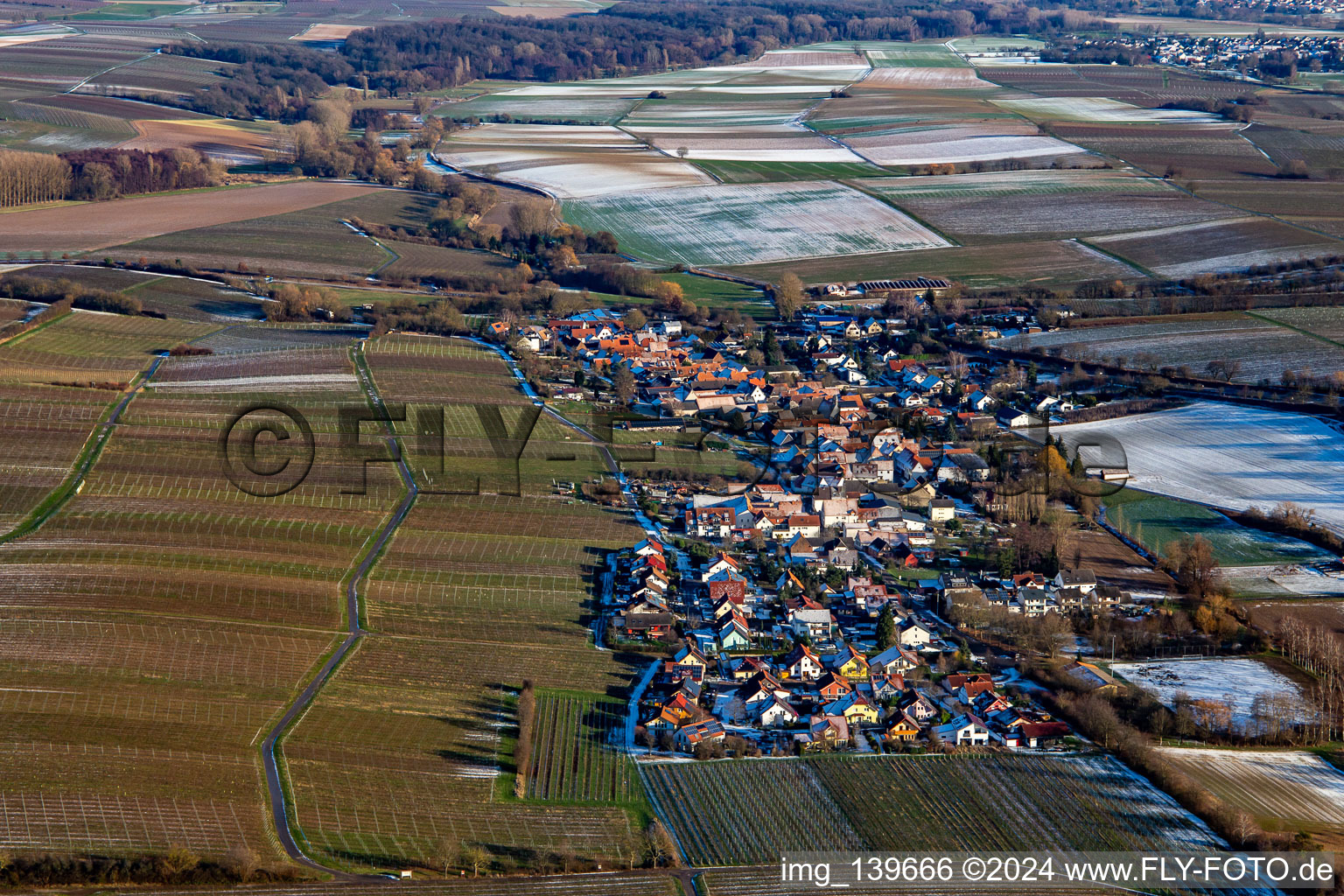 Vue aérienne de De l'ouest à Niederhorbach dans le département Rhénanie-Palatinat, Allemagne