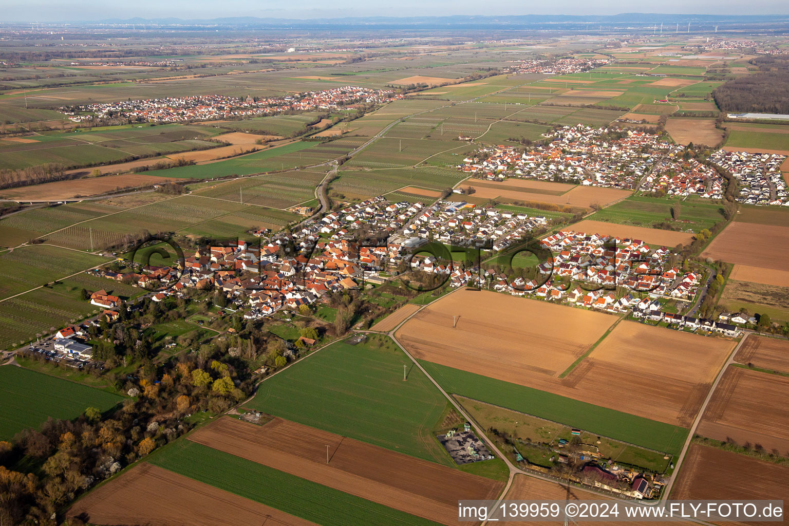 Vue aérienne de Du sud-ouest à le quartier Dammheim in Landau in der Pfalz dans le département Rhénanie-Palatinat, Allemagne