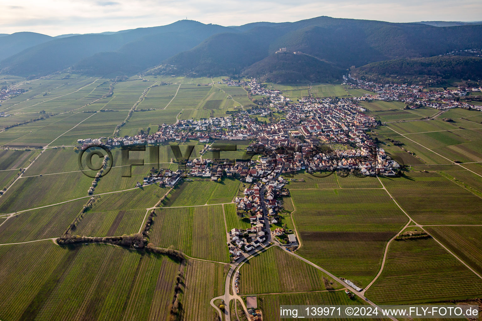 Vue aérienne de De l'est à le quartier Diedesfeld in Neustadt an der Weinstraße dans le département Rhénanie-Palatinat, Allemagne