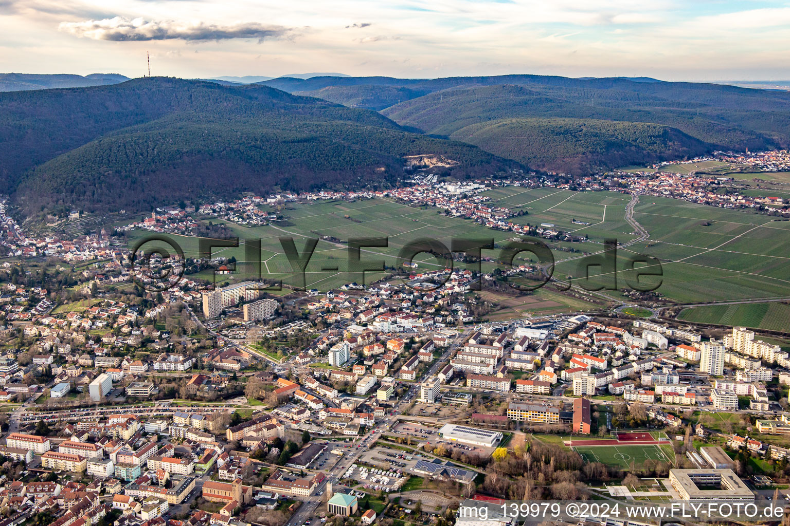 Vue aérienne de Du sud-est à le quartier Haardt in Neustadt an der Weinstraße dans le département Rhénanie-Palatinat, Allemagne