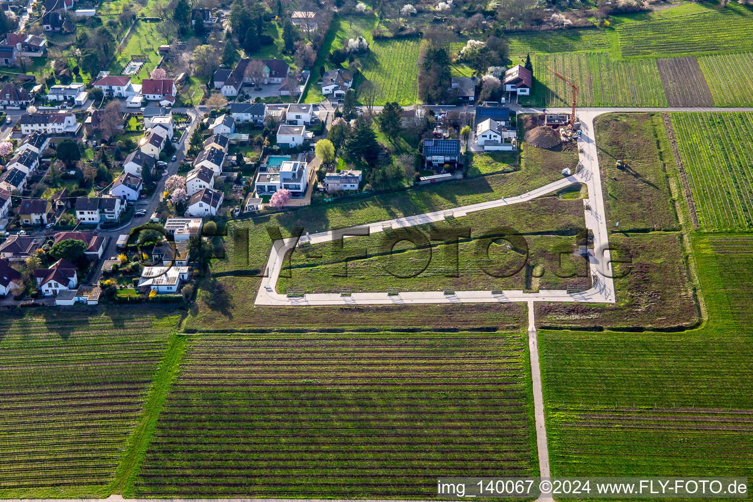 Vue aérienne de Nouvelle zone de développement en cours de développement à le quartier Godramstein in Landau in der Pfalz dans le département Rhénanie-Palatinat, Allemagne