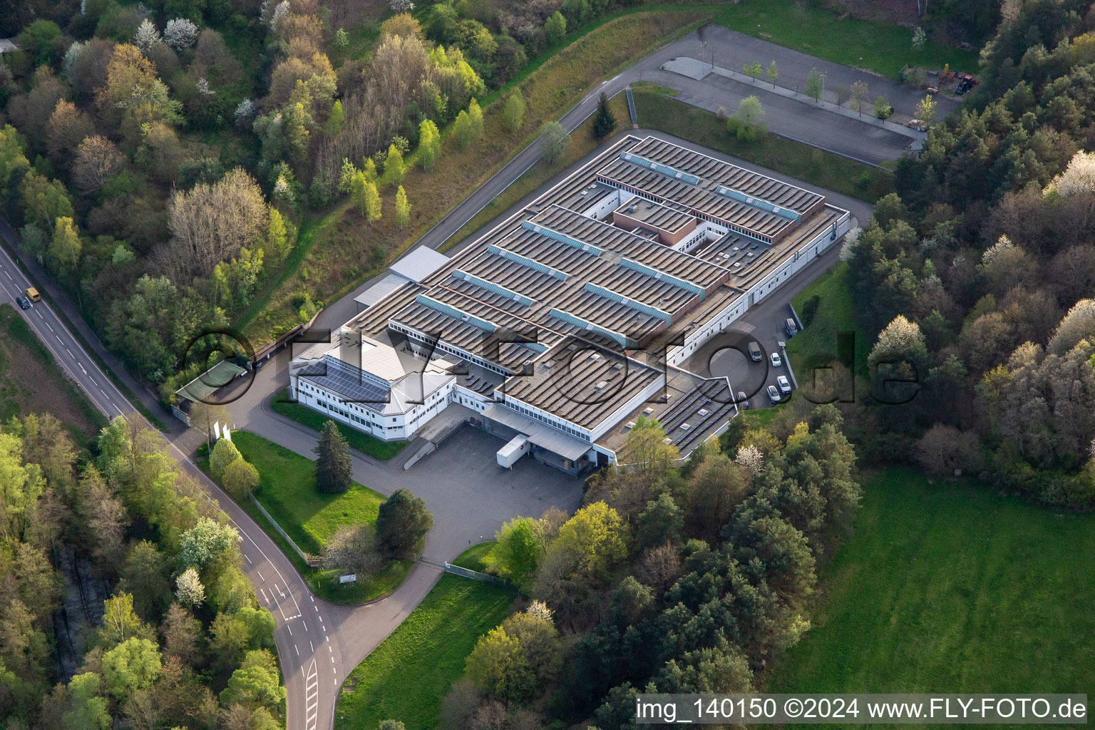 Vue aérienne de Usine de chaussures Lugina à Schwanheim dans le département Rhénanie-Palatinat, Allemagne