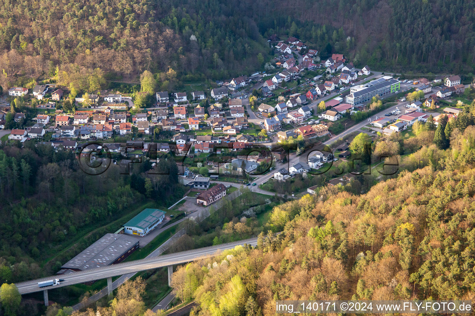 Vue aérienne de Schlossgartenstr à Wilgartswiesen dans le département Rhénanie-Palatinat, Allemagne