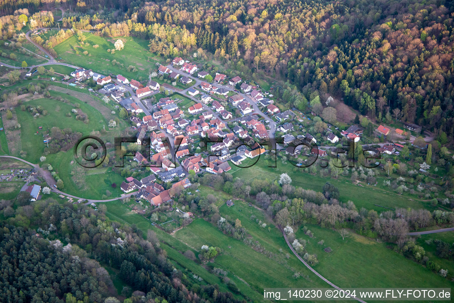 Vue aérienne de Du nord-ouest à Böllenborn dans le département Rhénanie-Palatinat, Allemagne