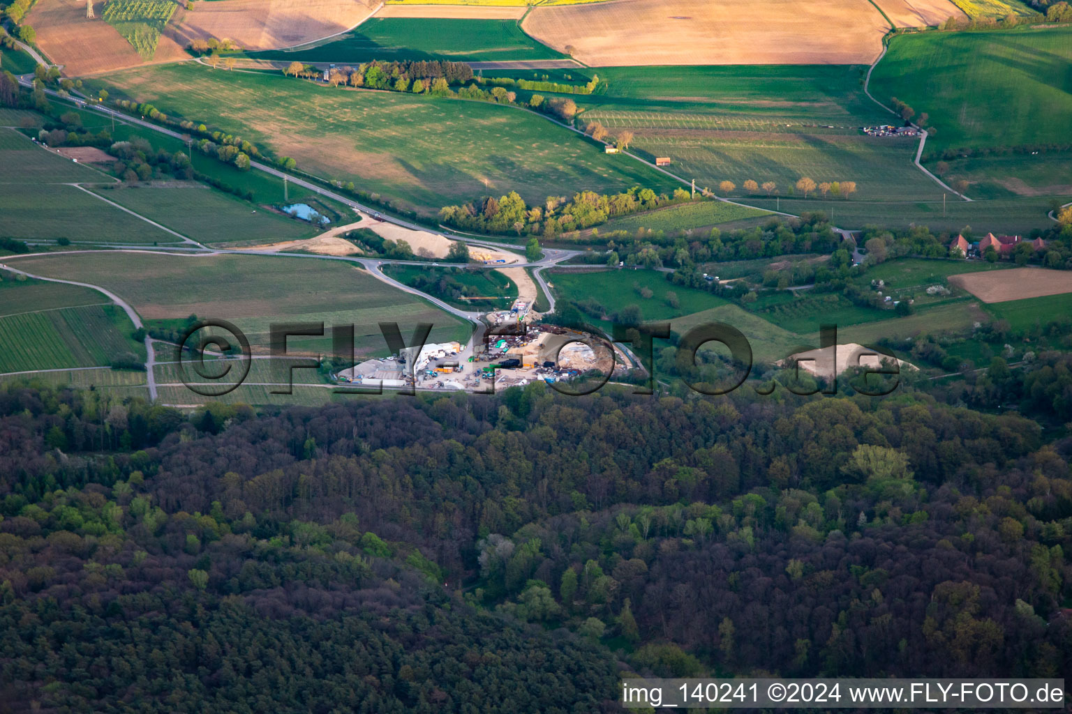 Vue aérienne de Chantier du tunnel Est à Dörrenbach dans le département Rhénanie-Palatinat, Allemagne