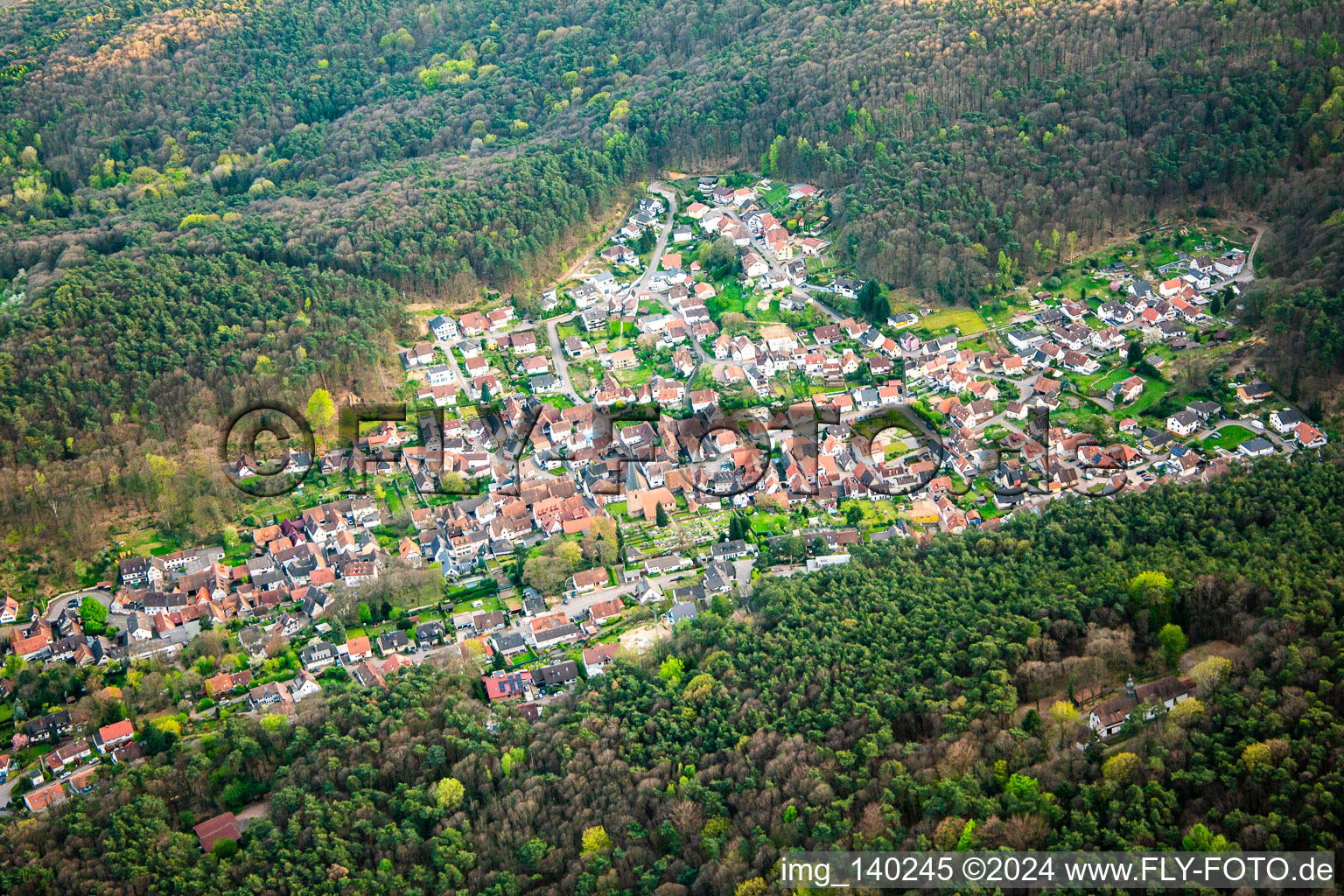 Photographie aérienne de Dörrenbach dans le département Rhénanie-Palatinat, Allemagne