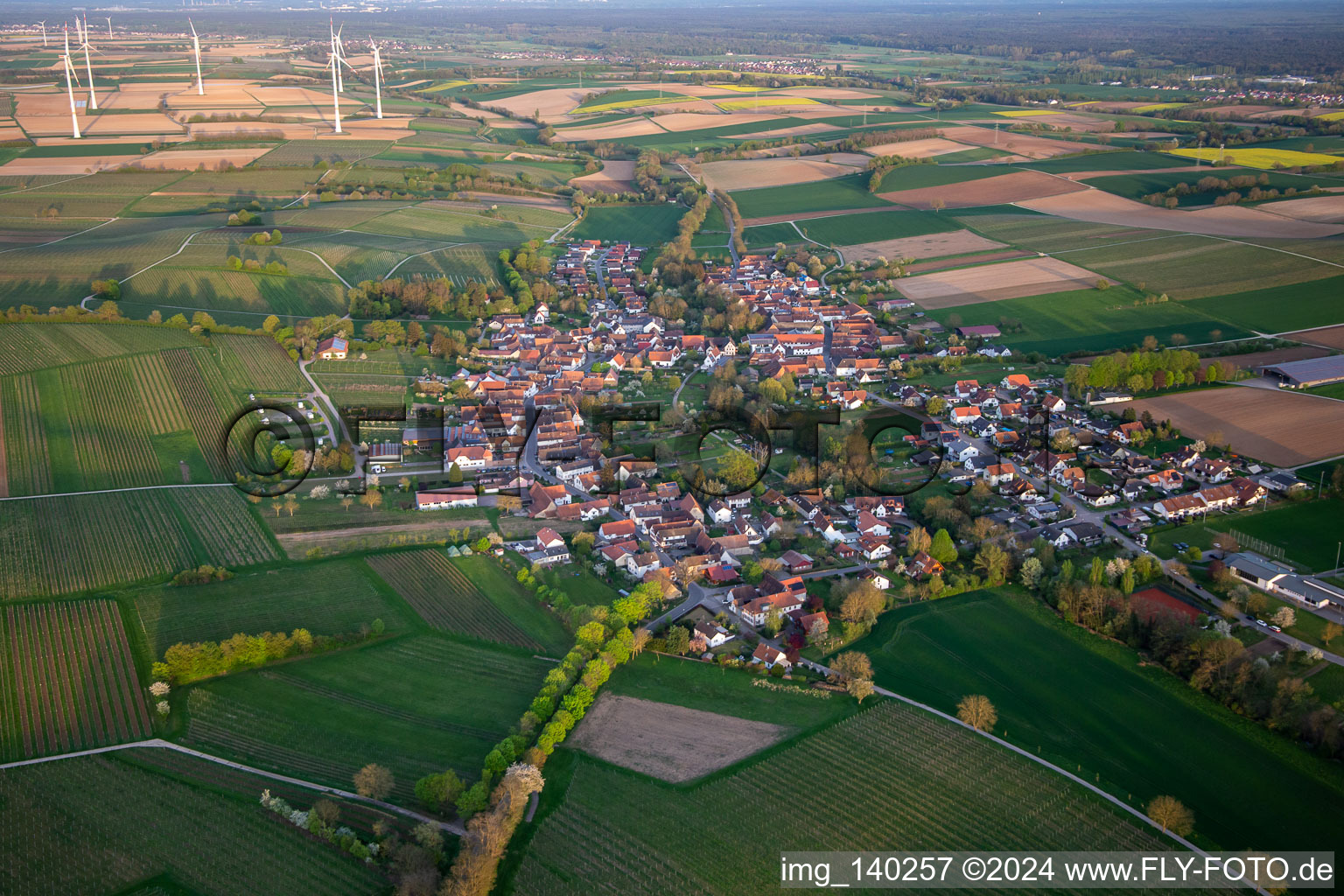 Vue aérienne de Du nord-ouest à Dierbach dans le département Rhénanie-Palatinat, Allemagne