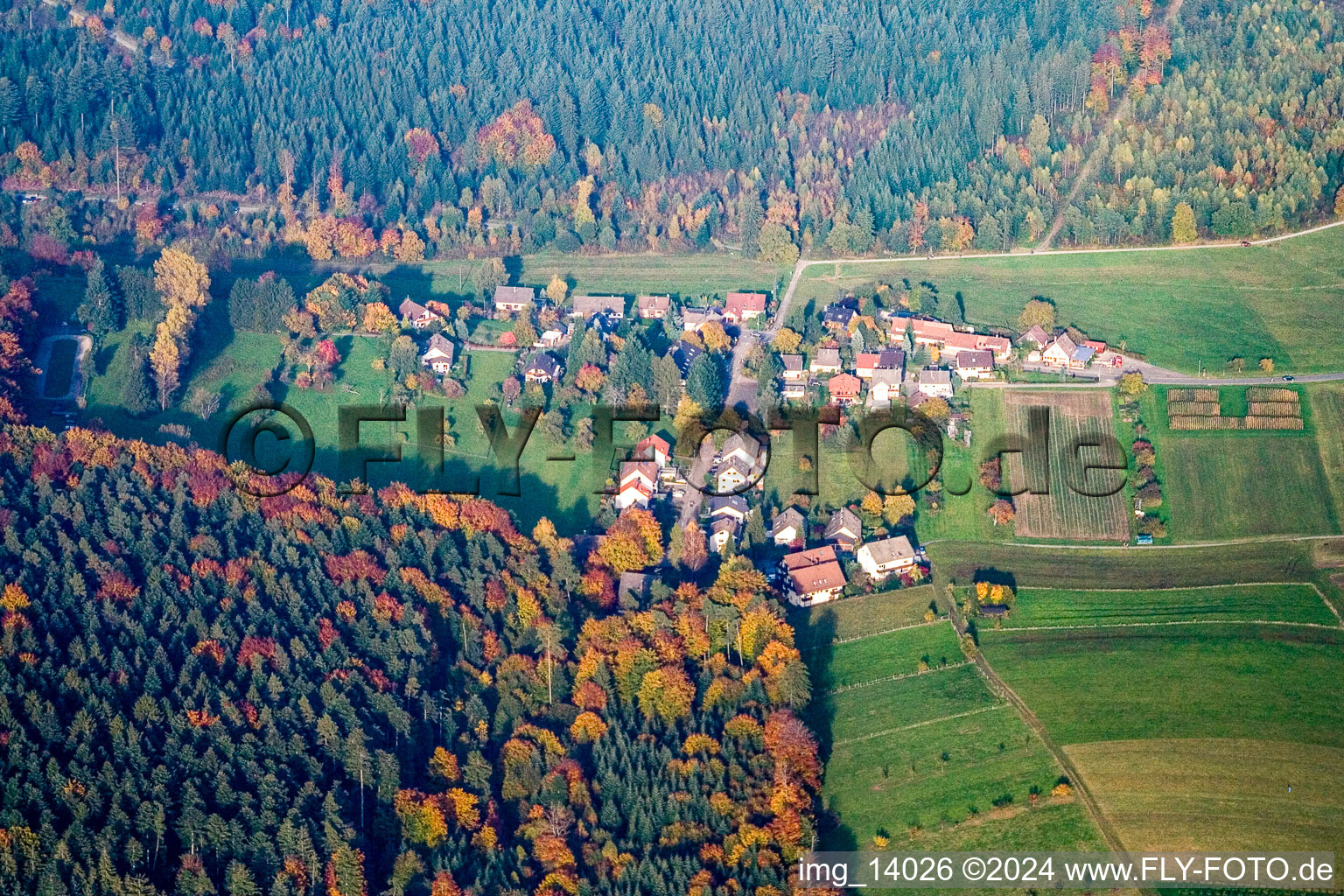 Moosbronn dans le département Bade-Wurtemberg, Allemagne d'en haut