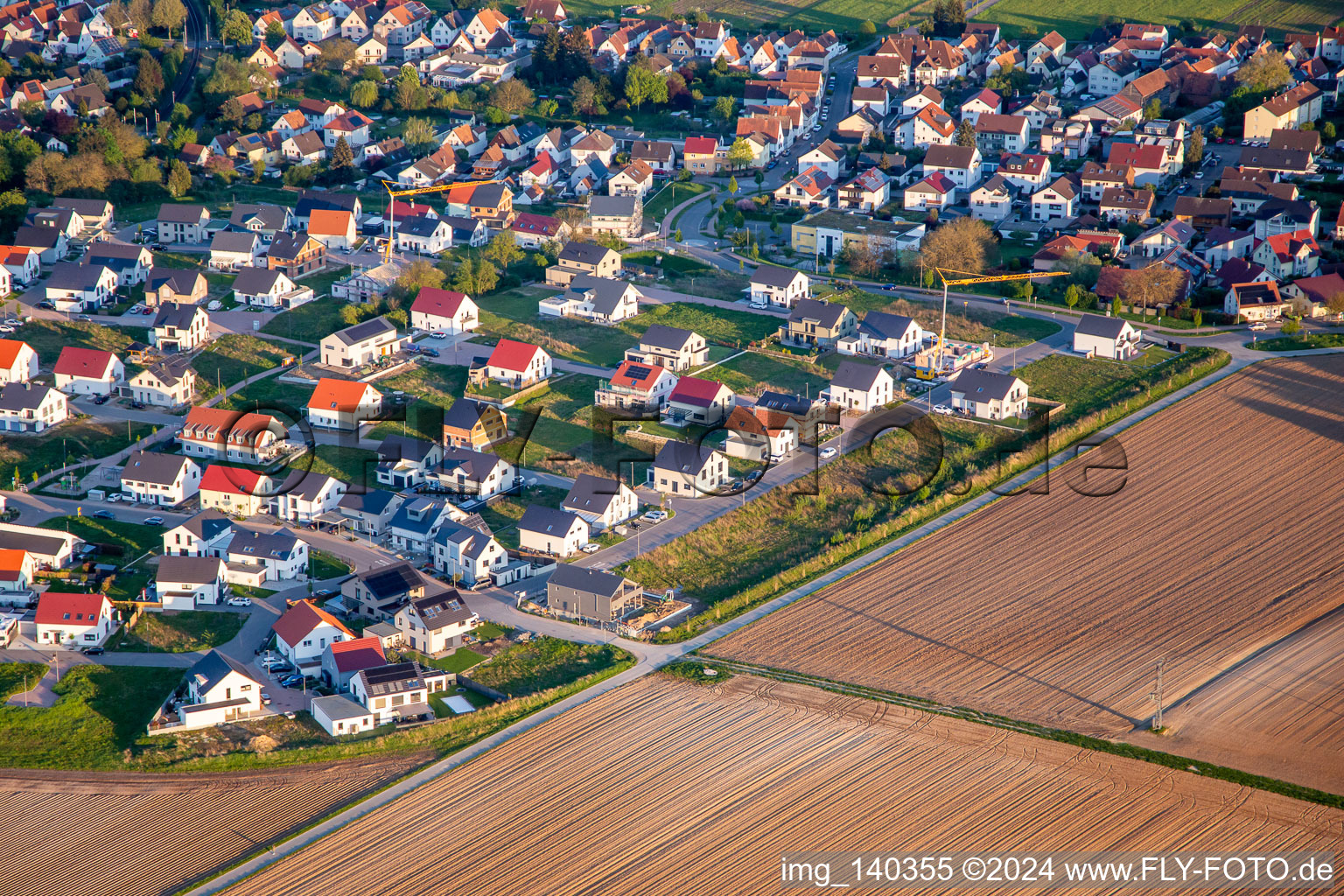 Vue aérienne de Chemin du tournesol à Kandel dans le département Rhénanie-Palatinat, Allemagne