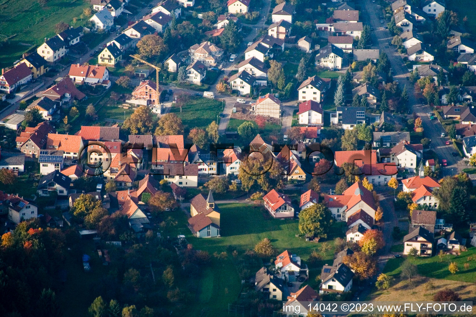 Image drone de Quartier Schluttenbach in Ettlingen dans le département Bade-Wurtemberg, Allemagne