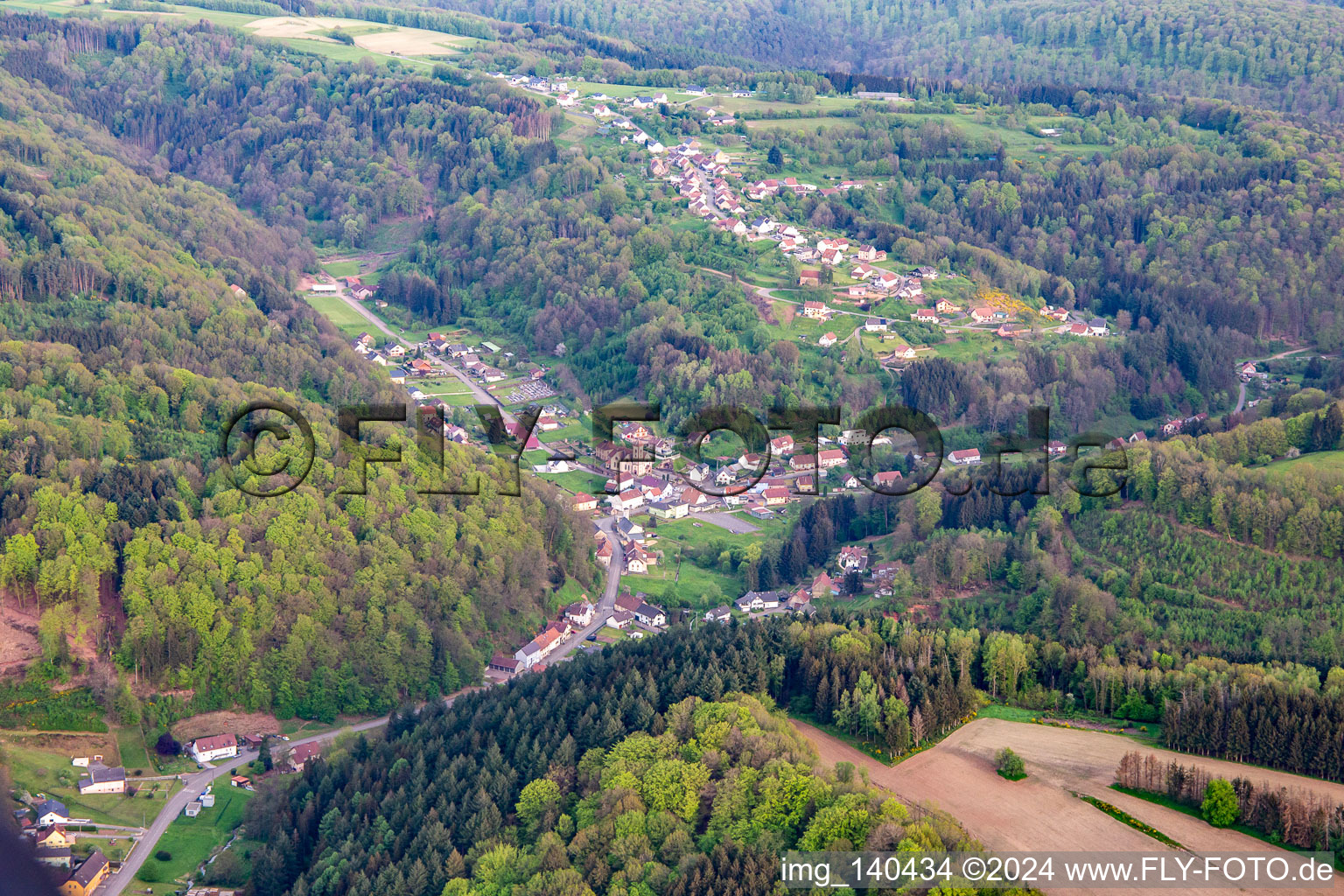 Vue aérienne de Siersthal dans le département Moselle, France