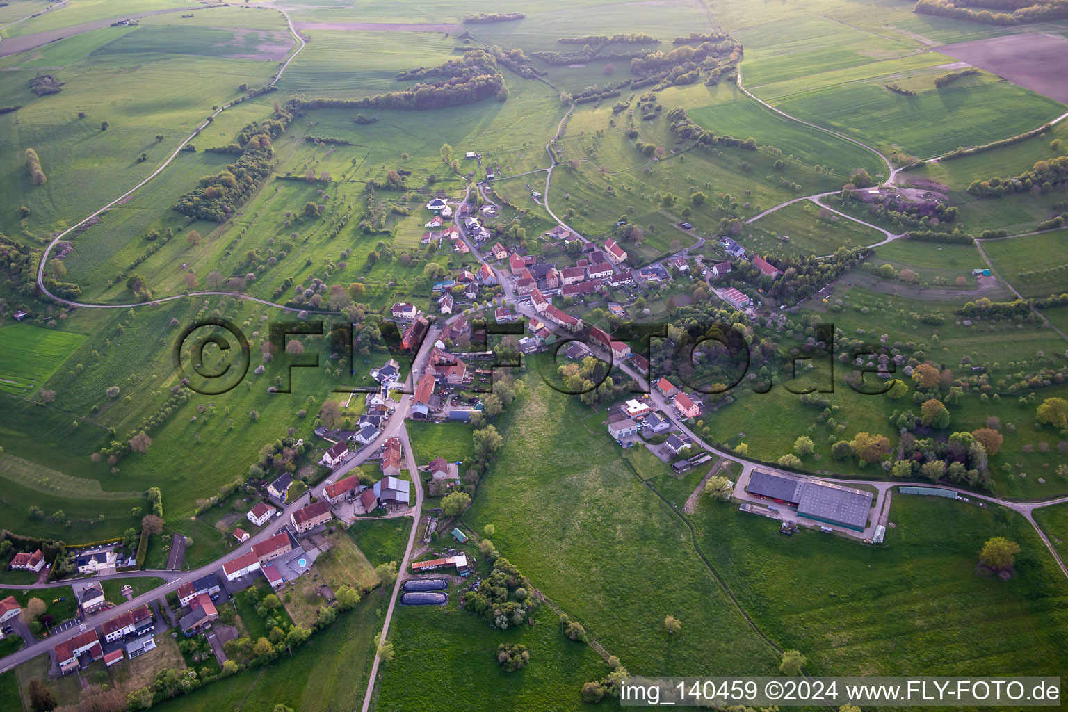 Vue aérienne de Erching dans le département Moselle, France