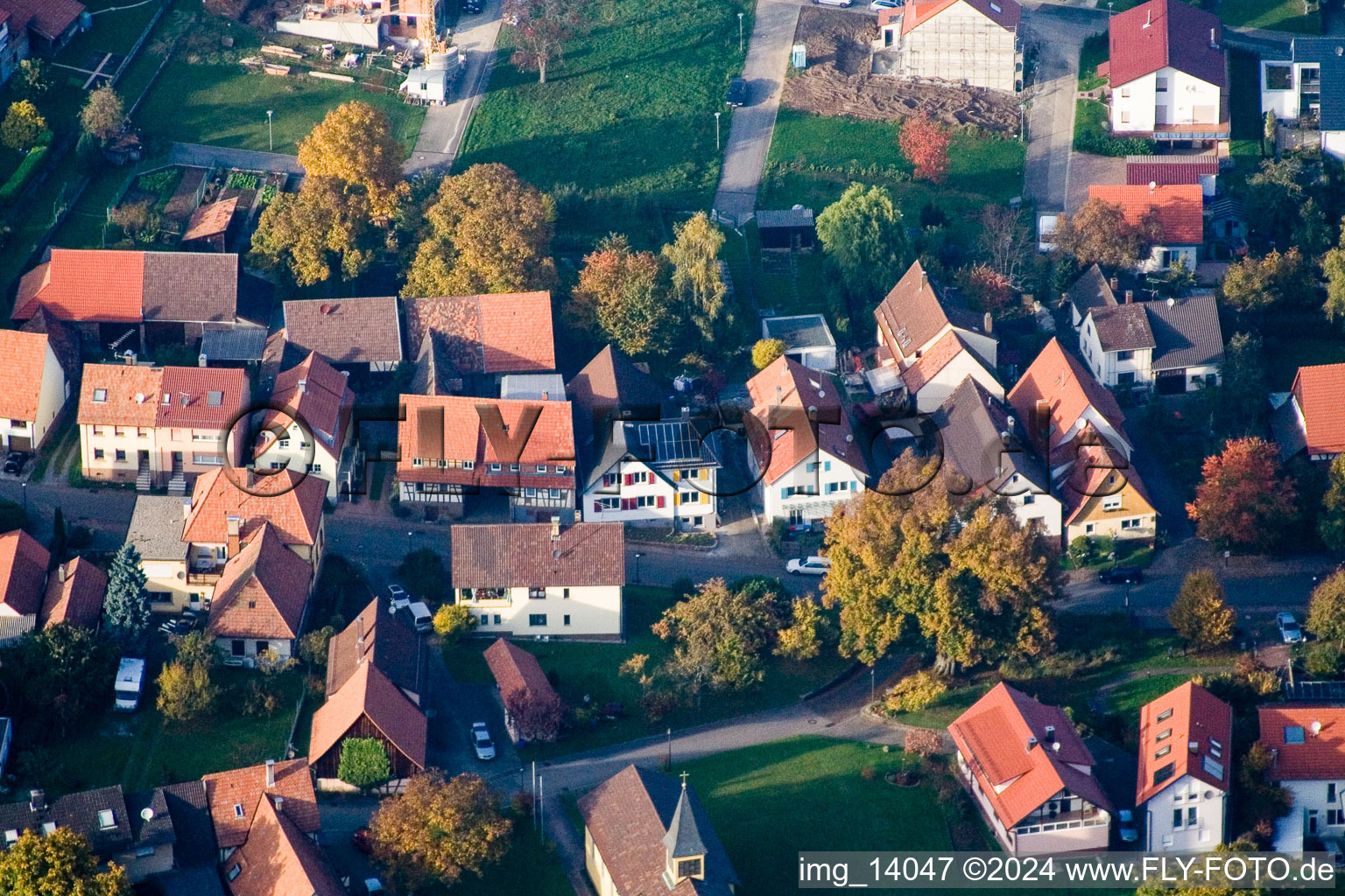 Quartier Schluttenbach in Ettlingen dans le département Bade-Wurtemberg, Allemagne vu d'un drone