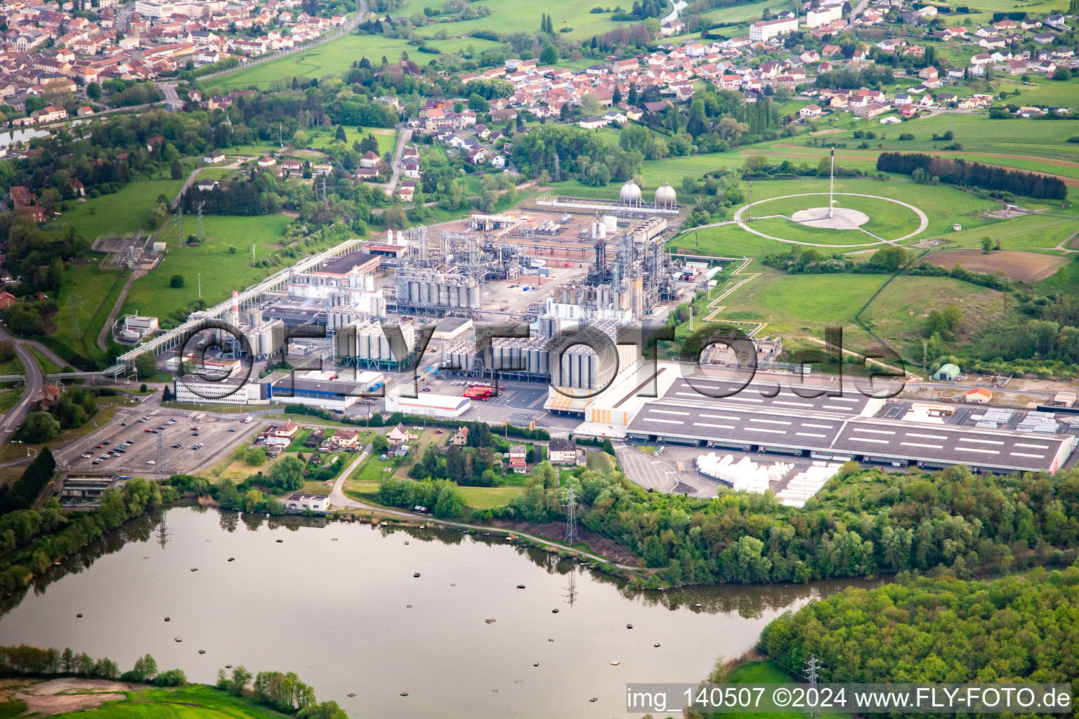 Vue aérienne de INEOS EUROPE Sarralbe, Ortec Industrie à Sarralbe dans le département Moselle, France