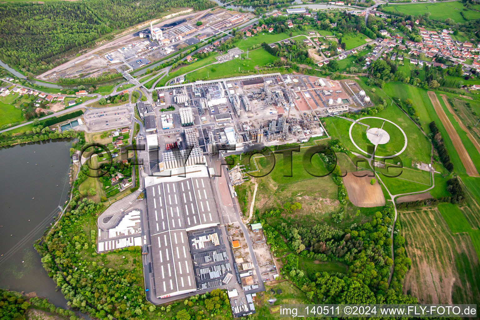 Photographie aérienne de INEOS EUROPE Sarralbe, Ortec Industrie à Sarralbe dans le département Moselle, France