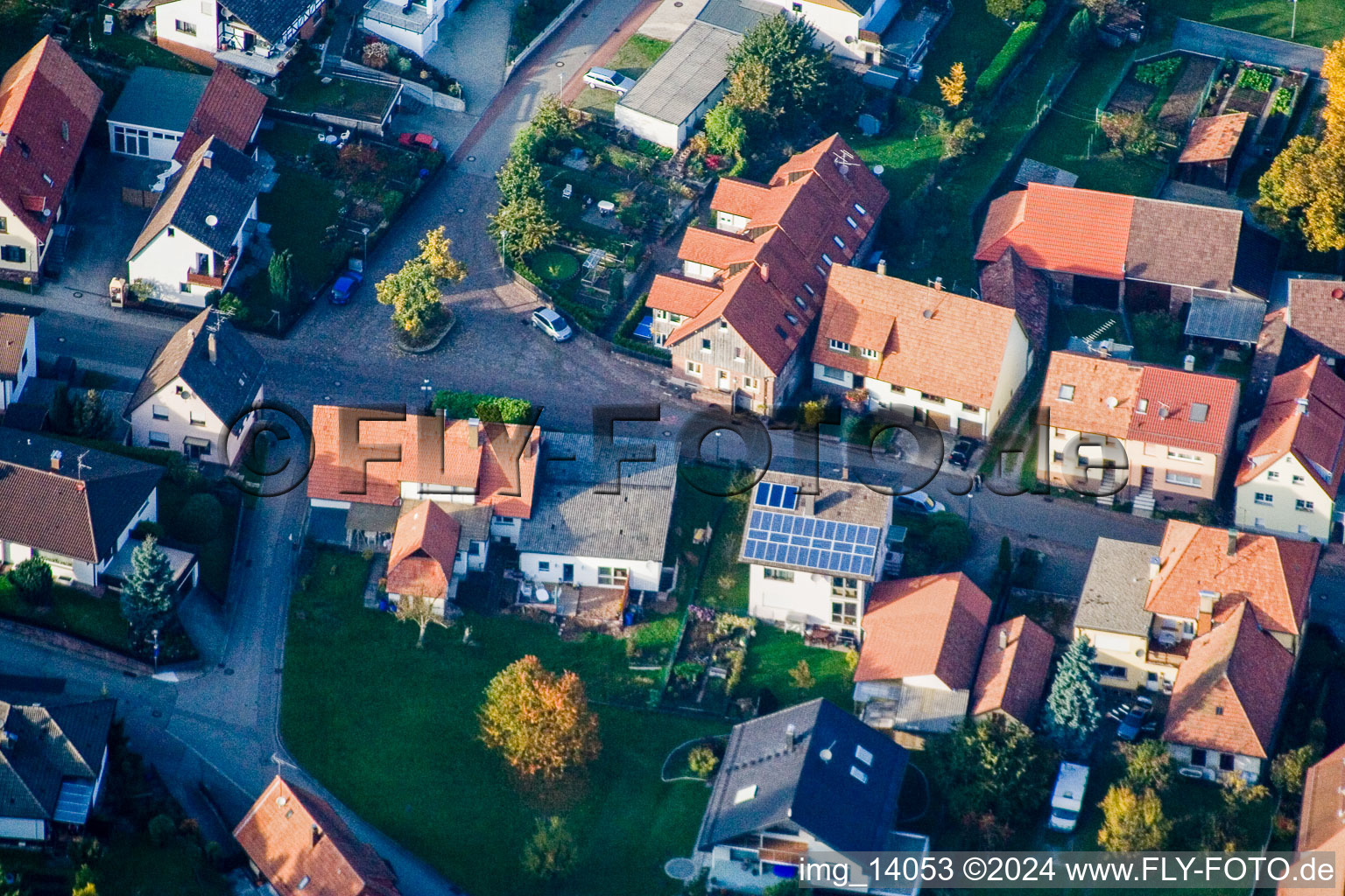 Vue oblique de Quartier Schöllbronn in Ettlingen dans le département Bade-Wurtemberg, Allemagne