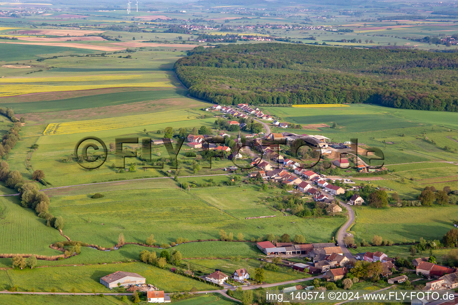 Vue aérienne de Kirweiler dans le département Moselle, France