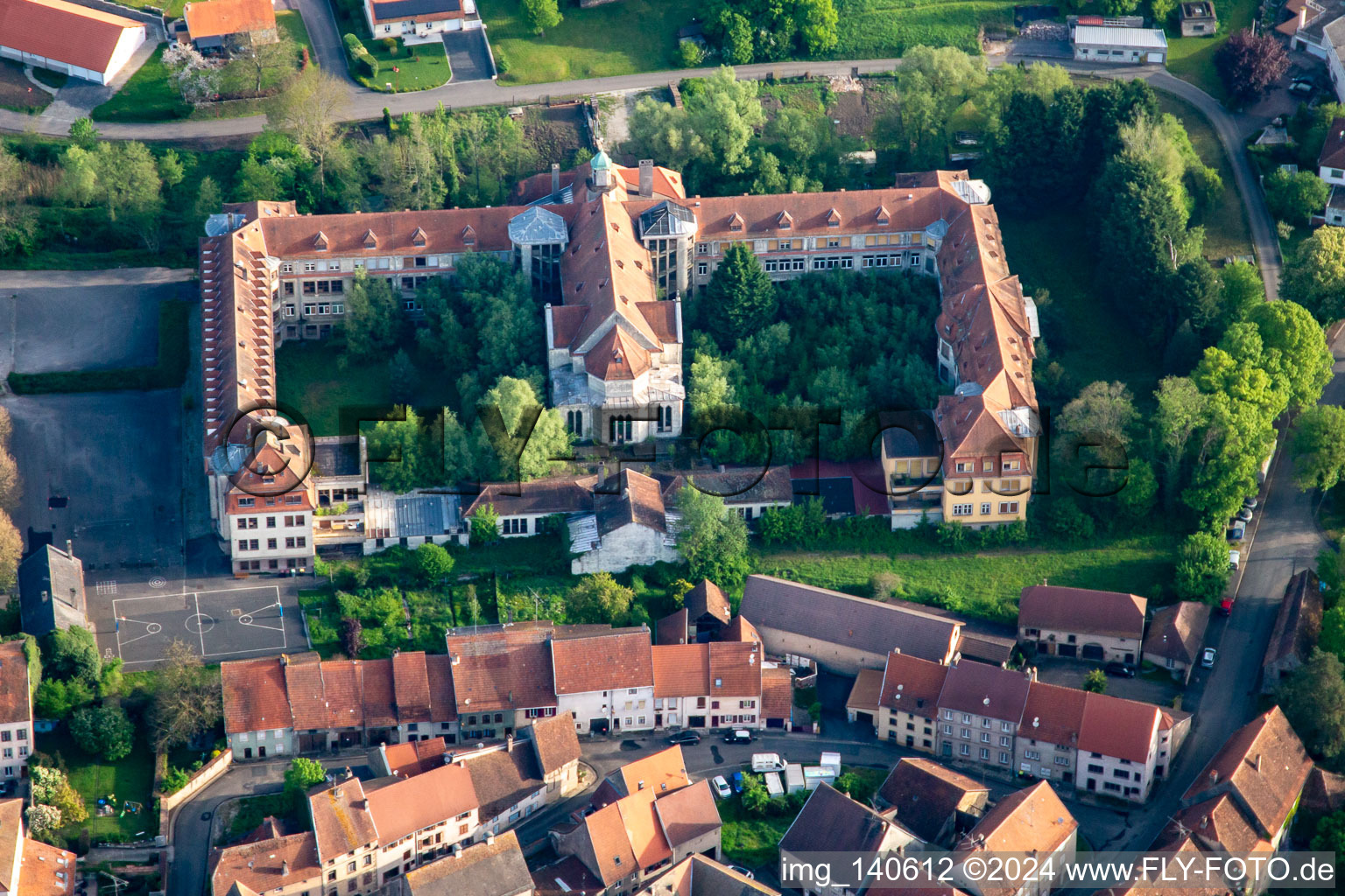 Photographie aérienne de Fénétrange dans le département Moselle, France