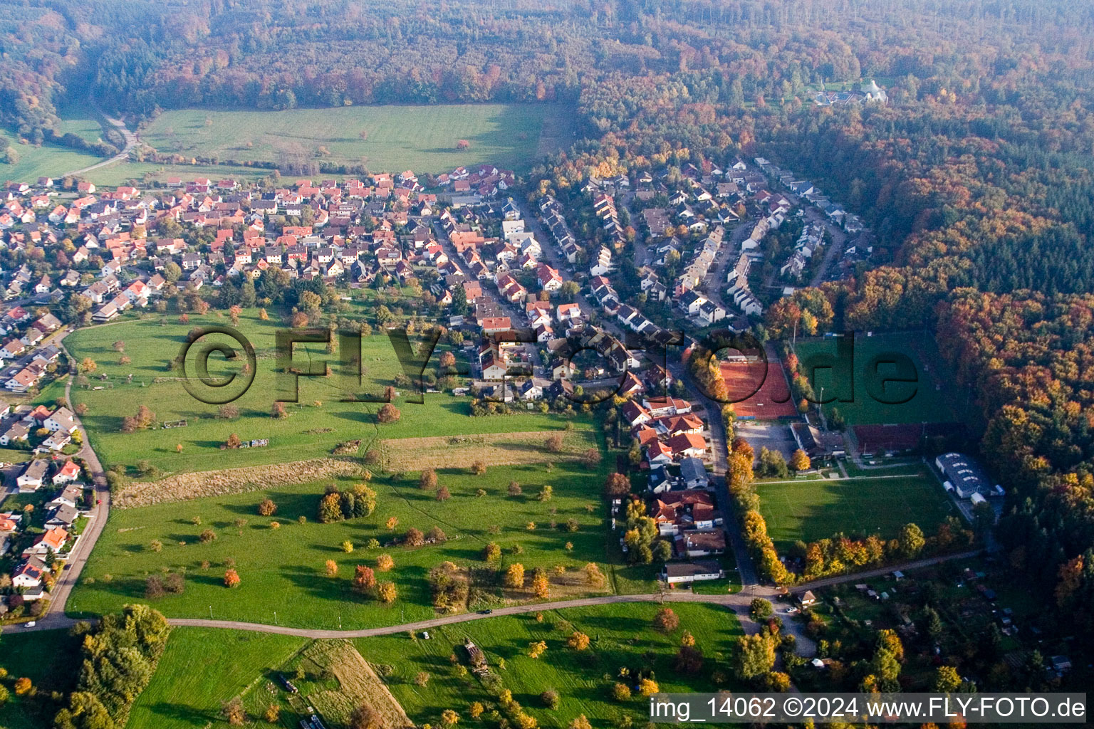 Vue oblique de Quartier Schluttenbach in Ettlingen dans le département Bade-Wurtemberg, Allemagne