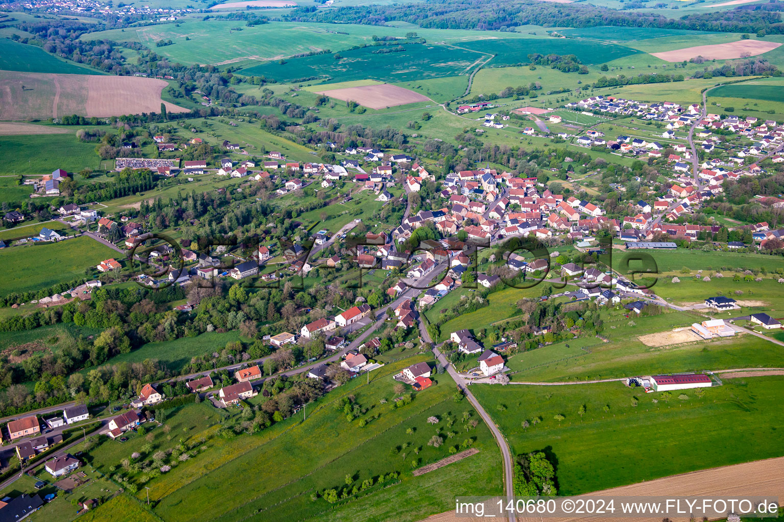 Gros-Réderching dans le département Moselle, France d'en haut