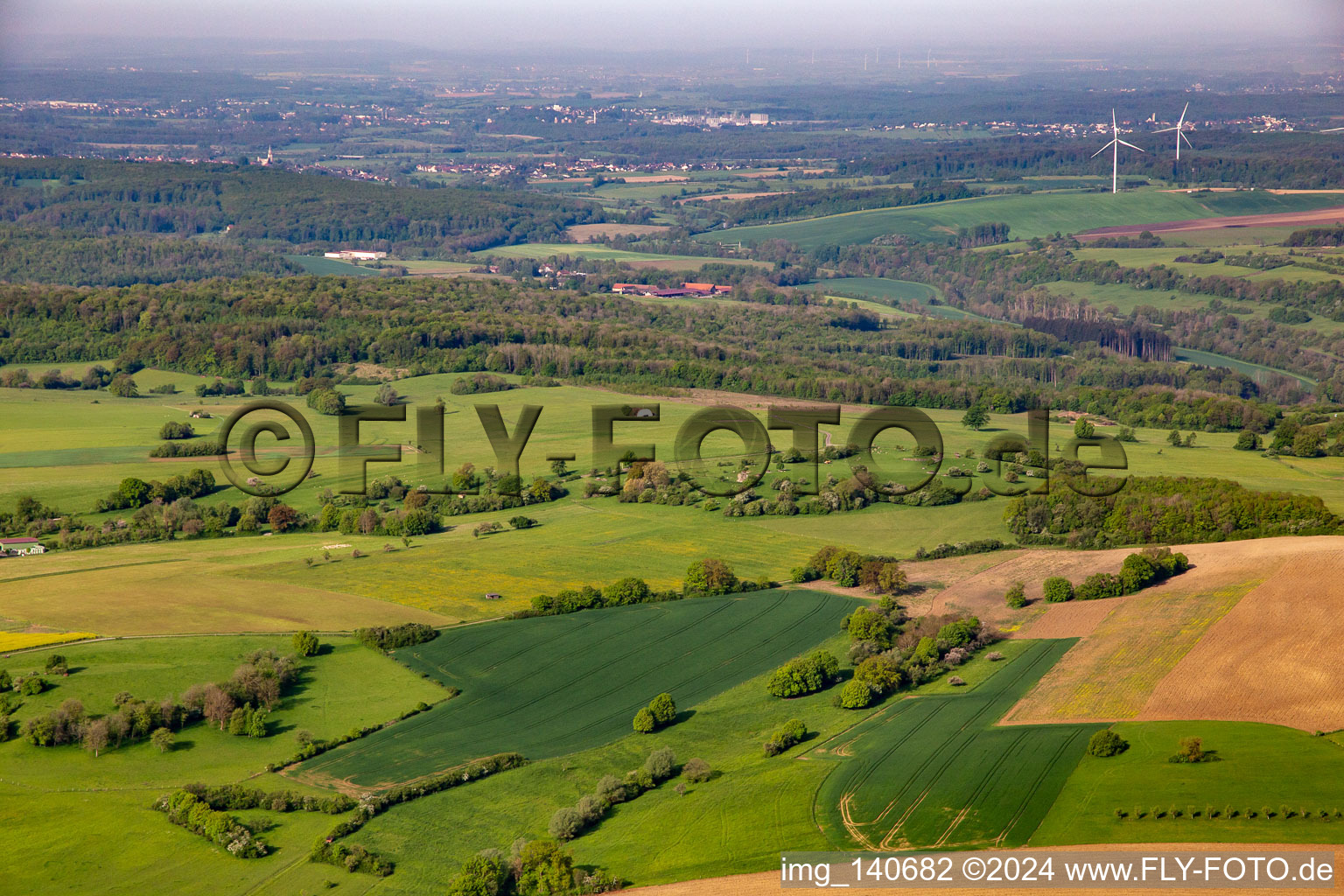 Vue aérienne de Achen dans le département Moselle, France