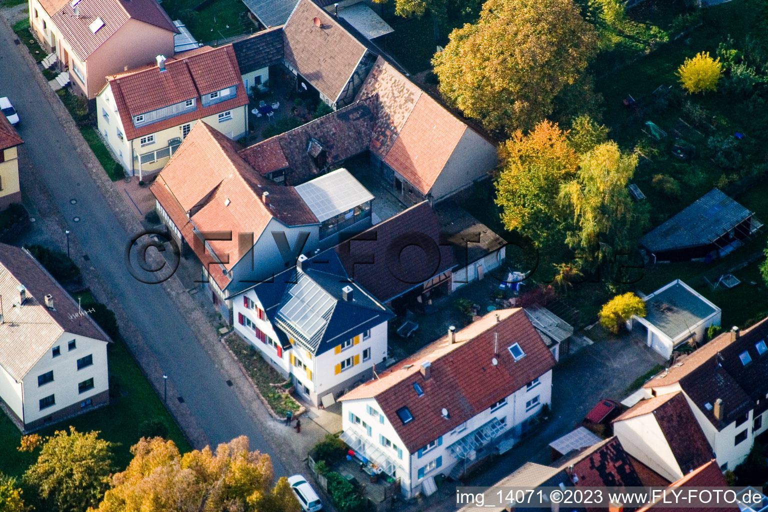 Quartier Schluttenbach in Ettlingen dans le département Bade-Wurtemberg, Allemagne vue d'en haut