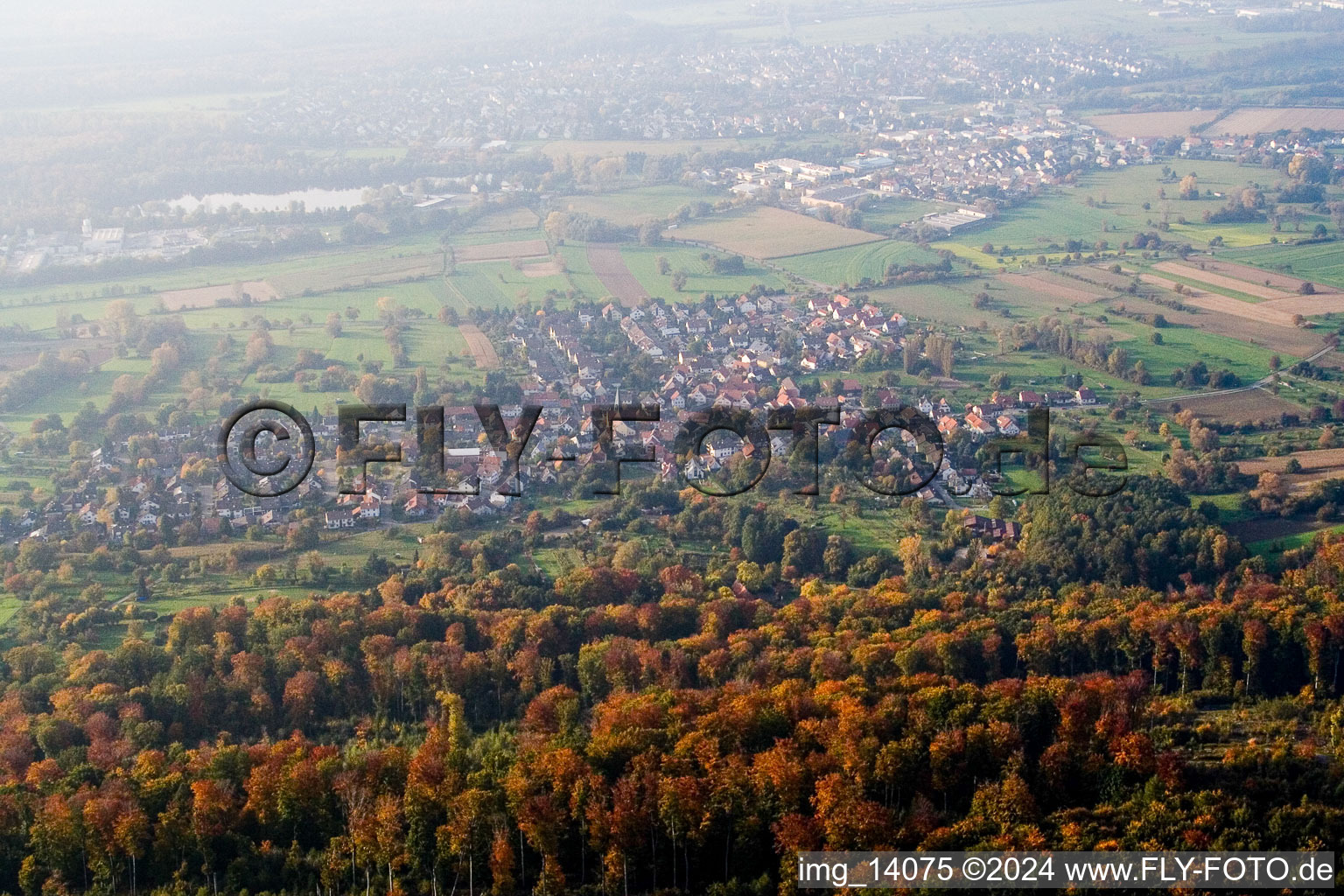 Quartier Oberweier in Ettlingen dans le département Bade-Wurtemberg, Allemagne vue du ciel