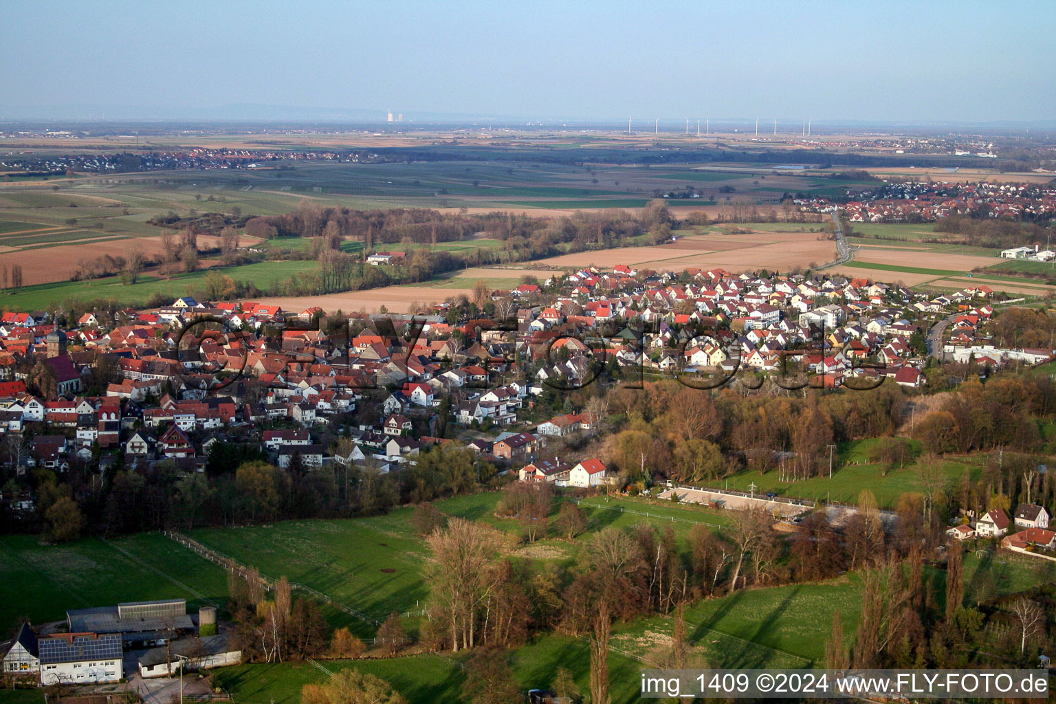 Quartier Ingenheim in Billigheim-Ingenheim dans le département Rhénanie-Palatinat, Allemagne vue du ciel