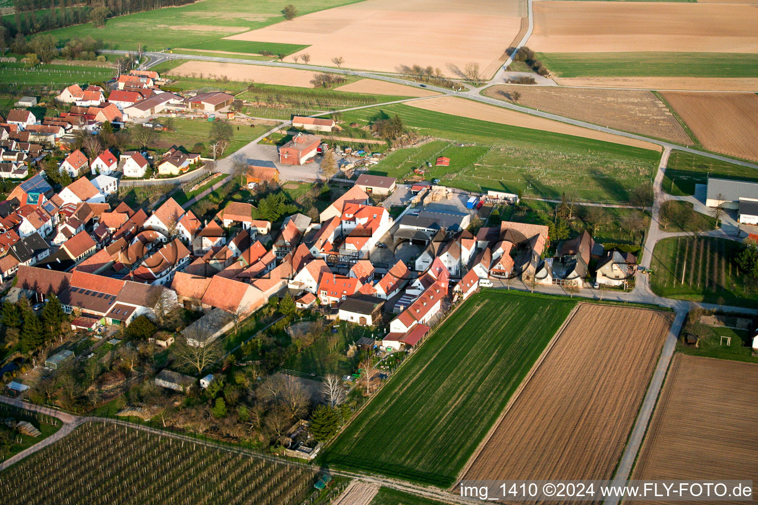 Photographie aérienne de Quartier Mühlhofen in Billigheim-Ingenheim dans le département Rhénanie-Palatinat, Allemagne