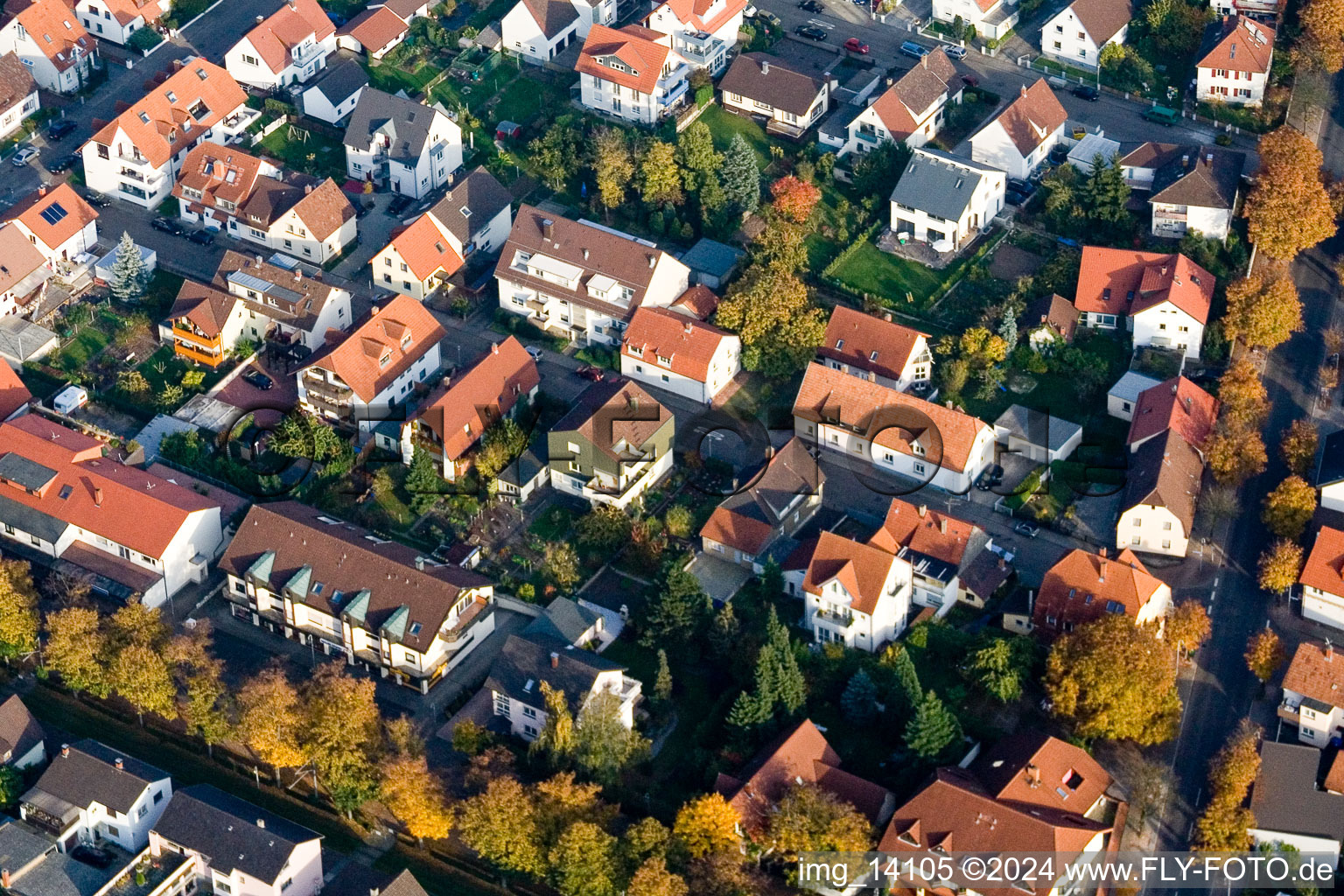 Quartier Forchheim in Rheinstetten dans le département Bade-Wurtemberg, Allemagne d'en haut