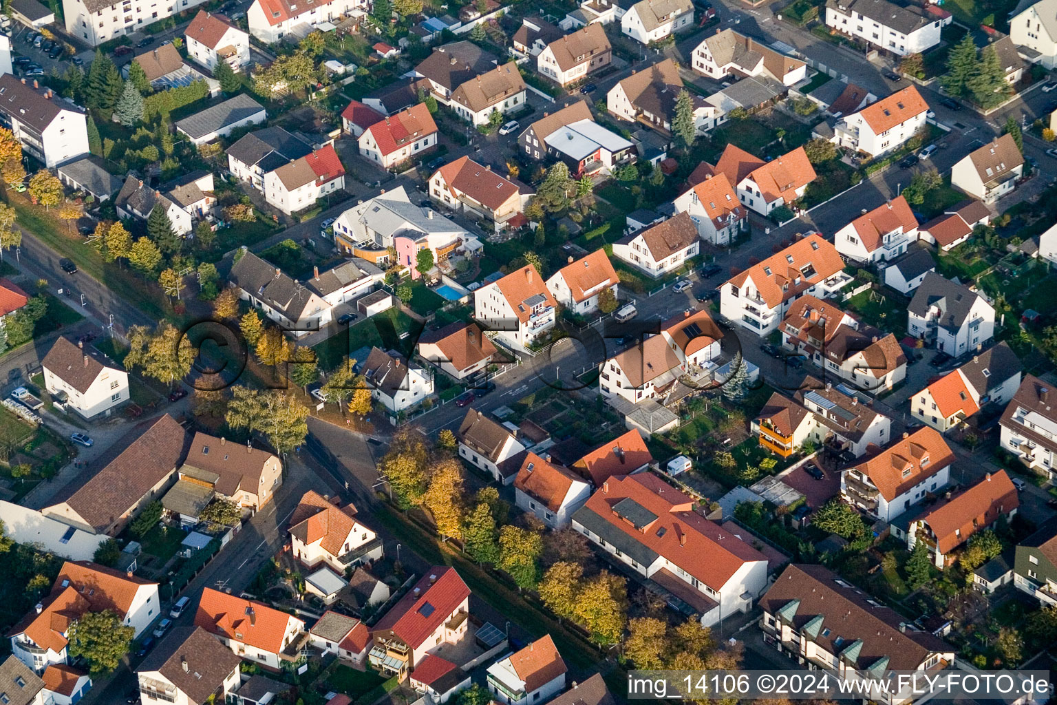 Quartier Forchheim in Rheinstetten dans le département Bade-Wurtemberg, Allemagne hors des airs