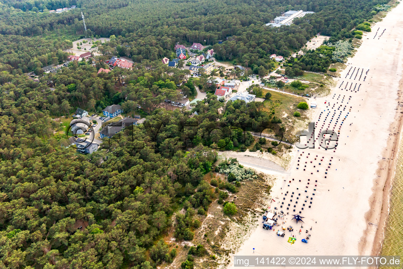 Vue aérienne de Plage à Trassenheide dans le département Mecklembourg-Poméranie occidentale, Allemagne