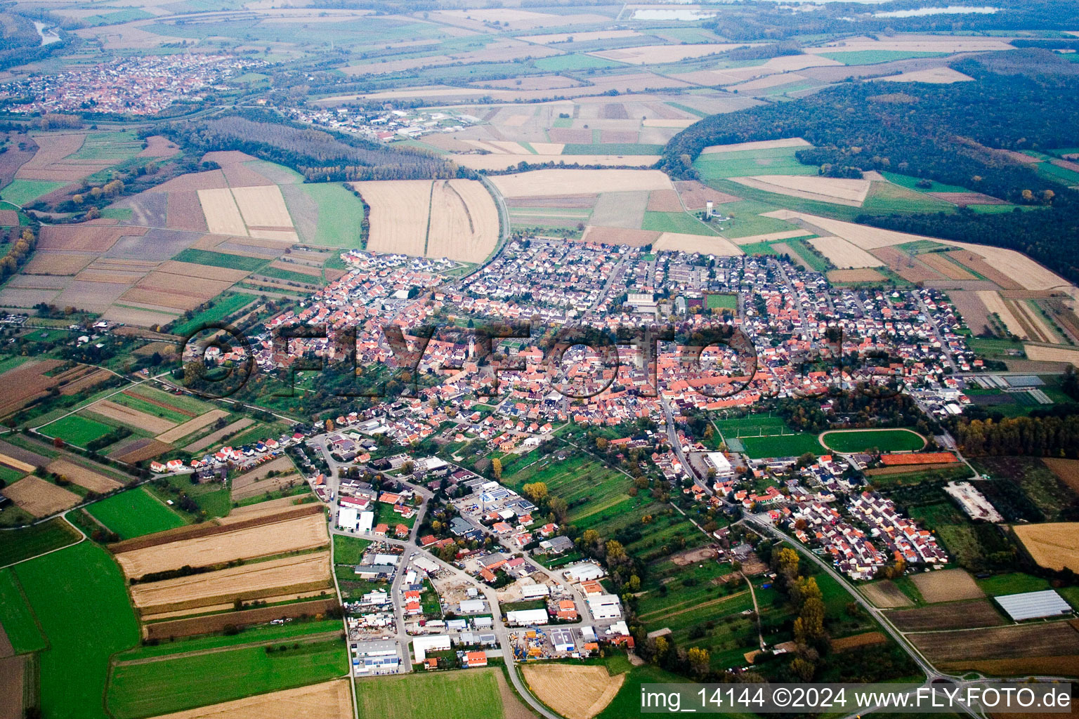 Image drone de Quartier Hochstetten in Linkenheim-Hochstetten dans le département Bade-Wurtemberg, Allemagne