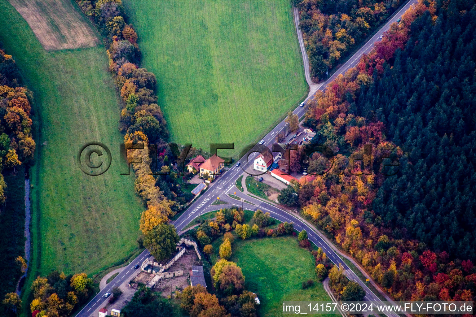 Vue aérienne de Installation de protection de la nature du refuge pour animaux Tierhilfe Forst eV à le quartier Wiesental in Waghäusel dans le département Bade-Wurtemberg, Allemagne