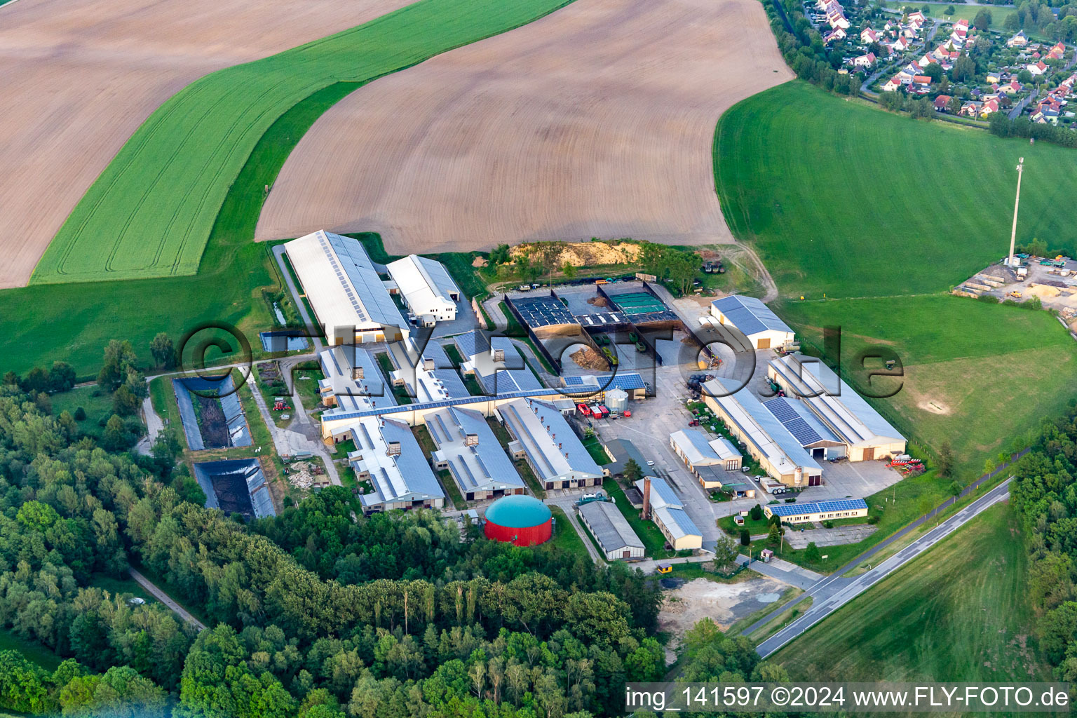 Vue aérienne de Bioénergie Olbersdorf GmbH à Olbersdorf dans le département Saxe, Allemagne