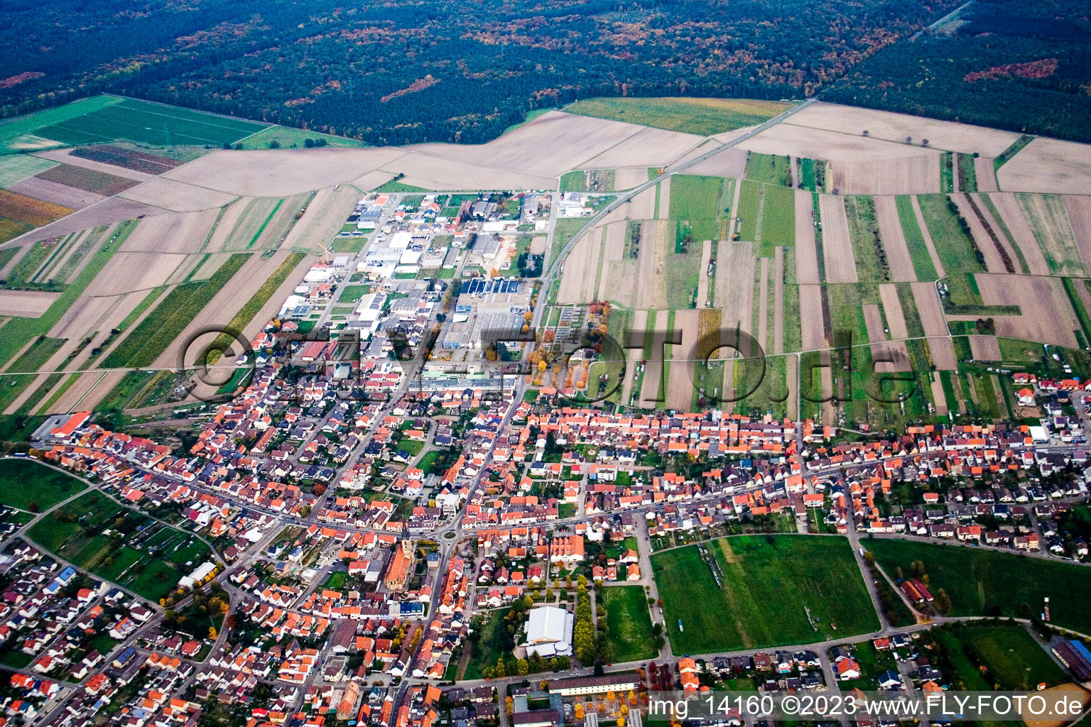 Hambrücken dans le département Bade-Wurtemberg, Allemagne vue d'en haut