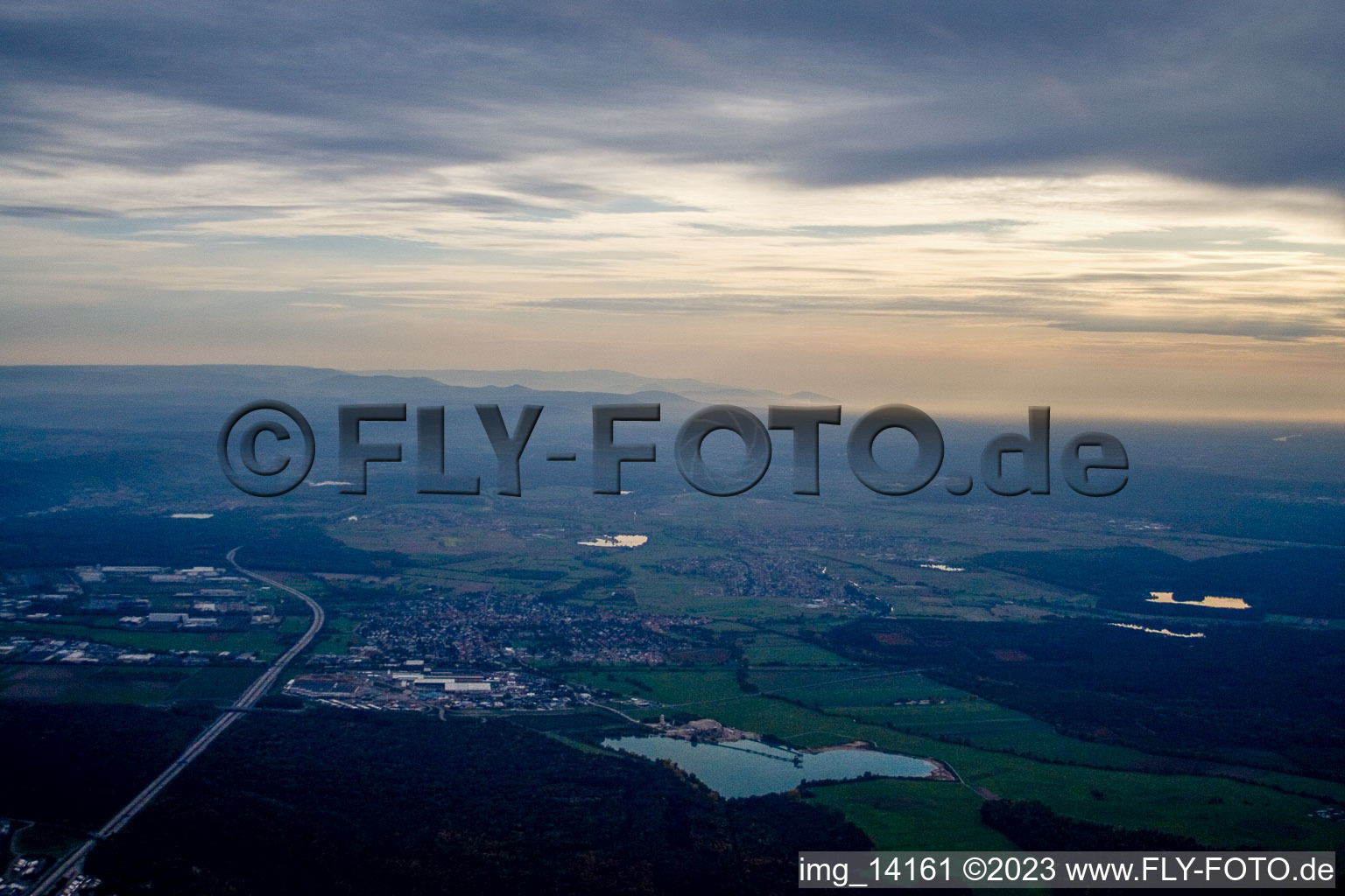 Hambrücken dans le département Bade-Wurtemberg, Allemagne depuis l'avion